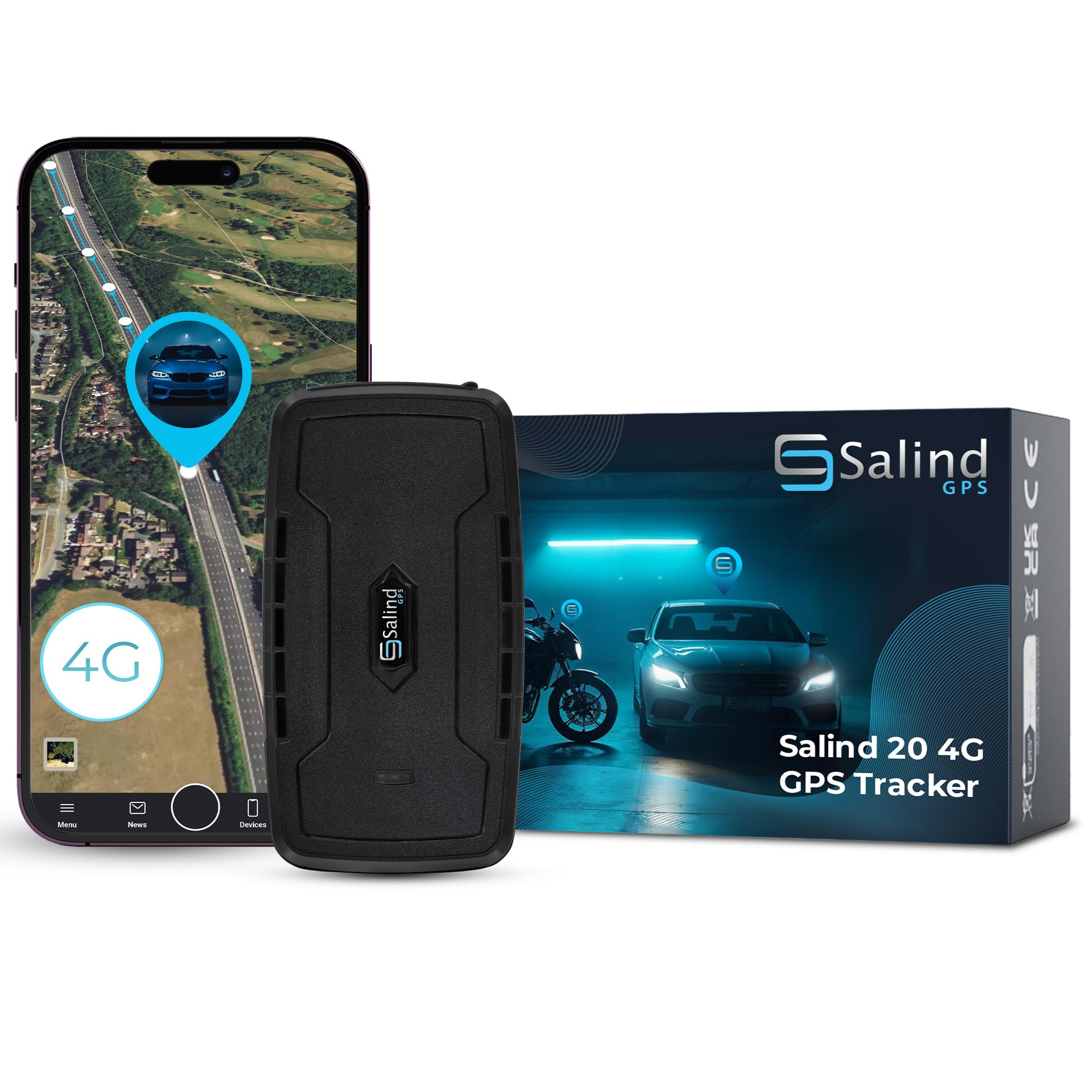 Salind GPS SALIND GPS Magnetic, up to 180 Days Battery - Car GPS Tracker for Vehicles, Motorcycles & Trucks, Car Tracker Device with Strong Built-in Magnet, Robust & Splash Proof - Real Time Car Tracking Device