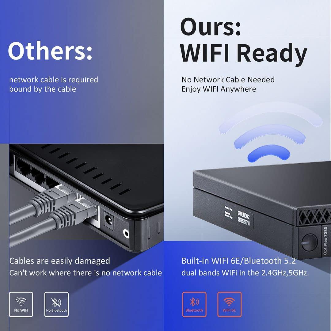 Dell Dell Optiplex 7050 Micro Desktop PC, Intel Quad Core i5-6500T 2.50Ghz,32GB DDR4 512GB NVMe M.2 SSD, AX210 Built-in WiFi 6E Bluetooth 5.2 HDMI Windows 10 Pro Wireless Keyboard & Mouse (Renewed)