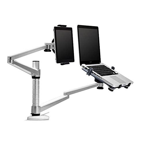 MeLphi MeLphi OA-9X Double Arm Multifunctional Aluminum 9inch 10inch Pad Onemix 3s Desk Mount Laptop Table Stand Monitorbracket Shelf (Color : No 13inch clamp)