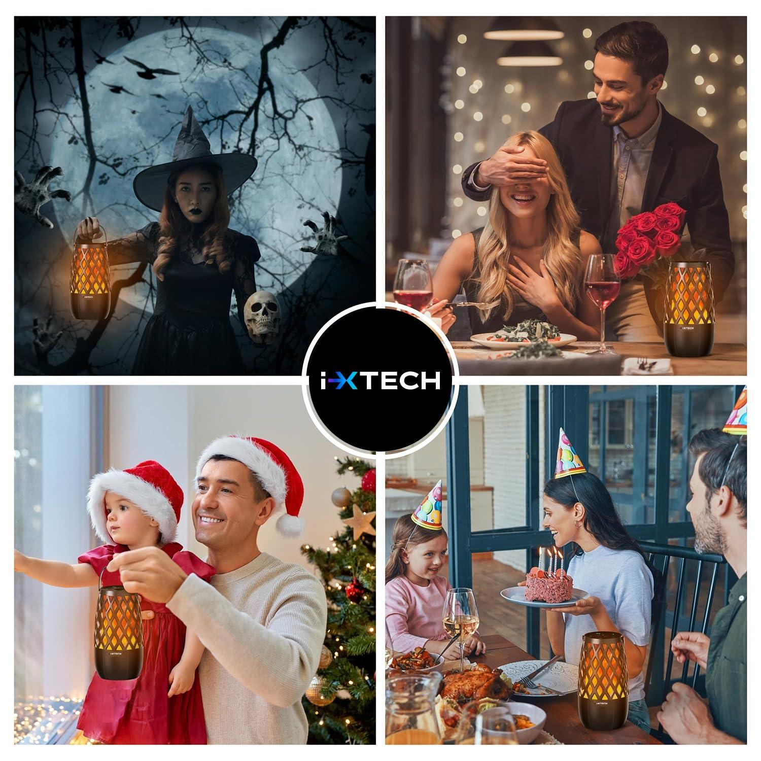 IXTECH IXTECH Outdoor Bluetooth Speakers, Waterproof Portable Bluetooth Speaker Wireless with Lights, Outdoor Gifts for Dads Mom, Multi-Sync Wireless Connection, Lantern Speakers Mountable, 2 Pack