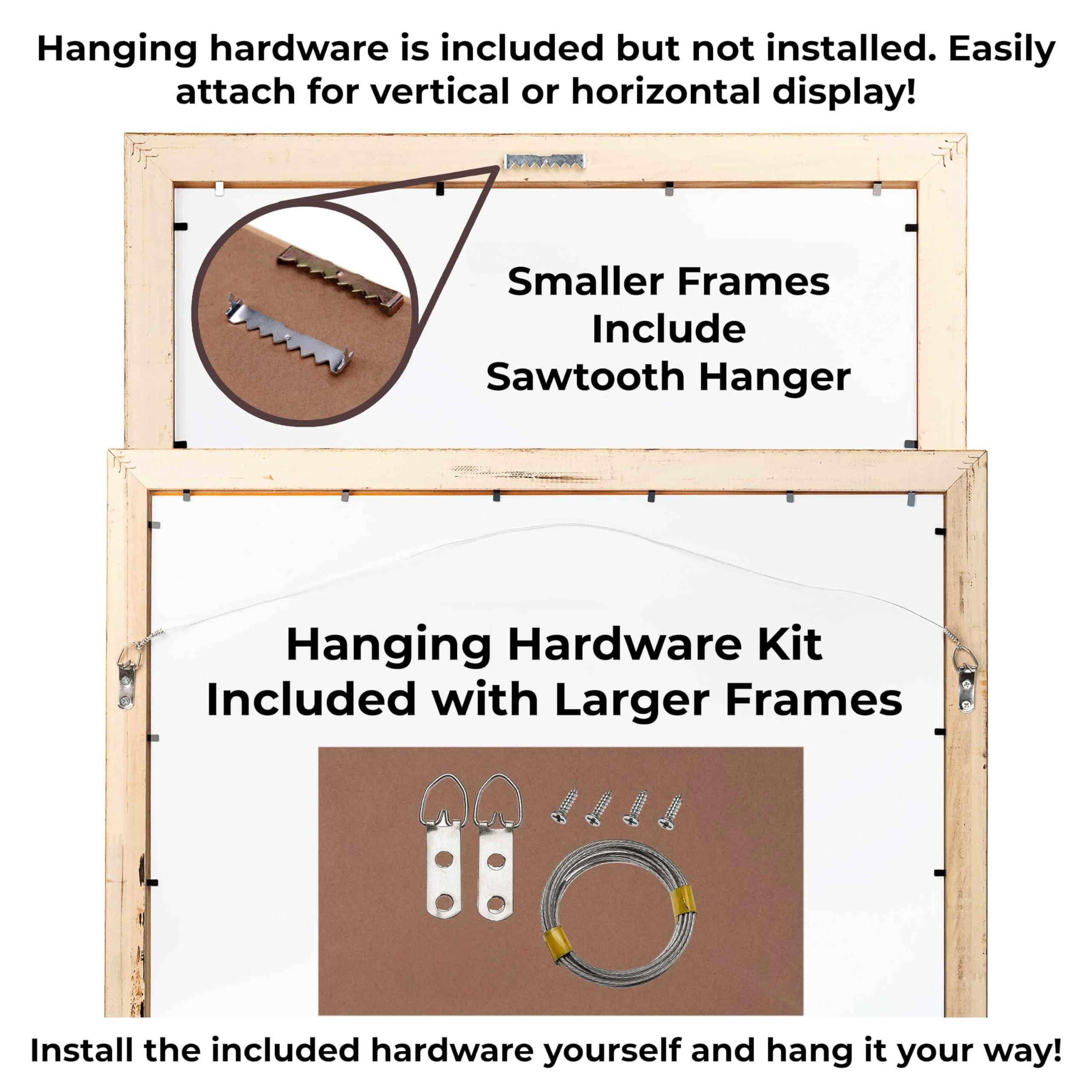 CountryArtHouse CountryArtHouse 28x38 Frame Black - Real Wood Frame Includes UV Acrylic Shatter Guard Front, Acid Free Foam Backing Board, Hanging Hardware