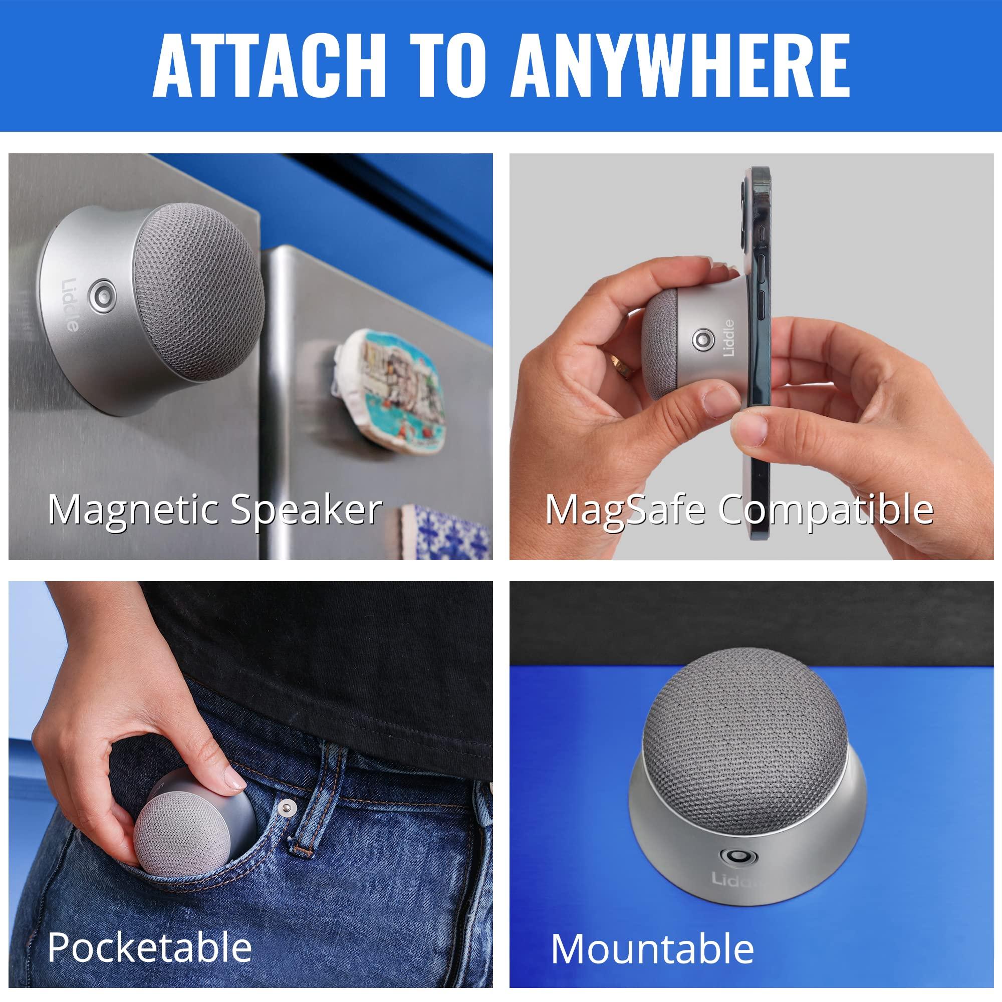 D3 Products D3 Products Magnetic Liddle Speaker Silver, Bluetooth 5.1, 3W, 6hrs Battery, MagSafe Compatible, Wall Mount, Water Resistant, Best of CES 2022 Award