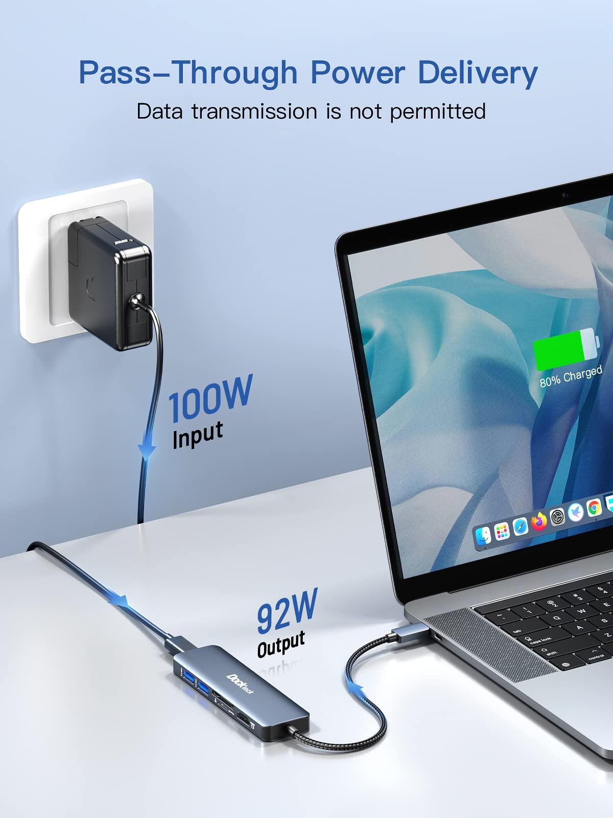 dockteck Dockteck 6 in 1 4K 60Hz USB C Hub Multiport Adapter