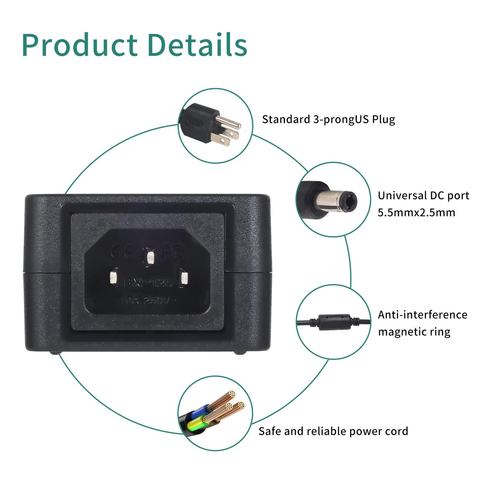 YOOFONE YOOFONE 5V 6A Power Supply, 30W Switching Power Adapter AC 100-240V to DC 5 Volt 6A 5A 4A 3A 2A 1A Transformers Tip 5.5x2.5mm for LED Strips CCTV Cameras