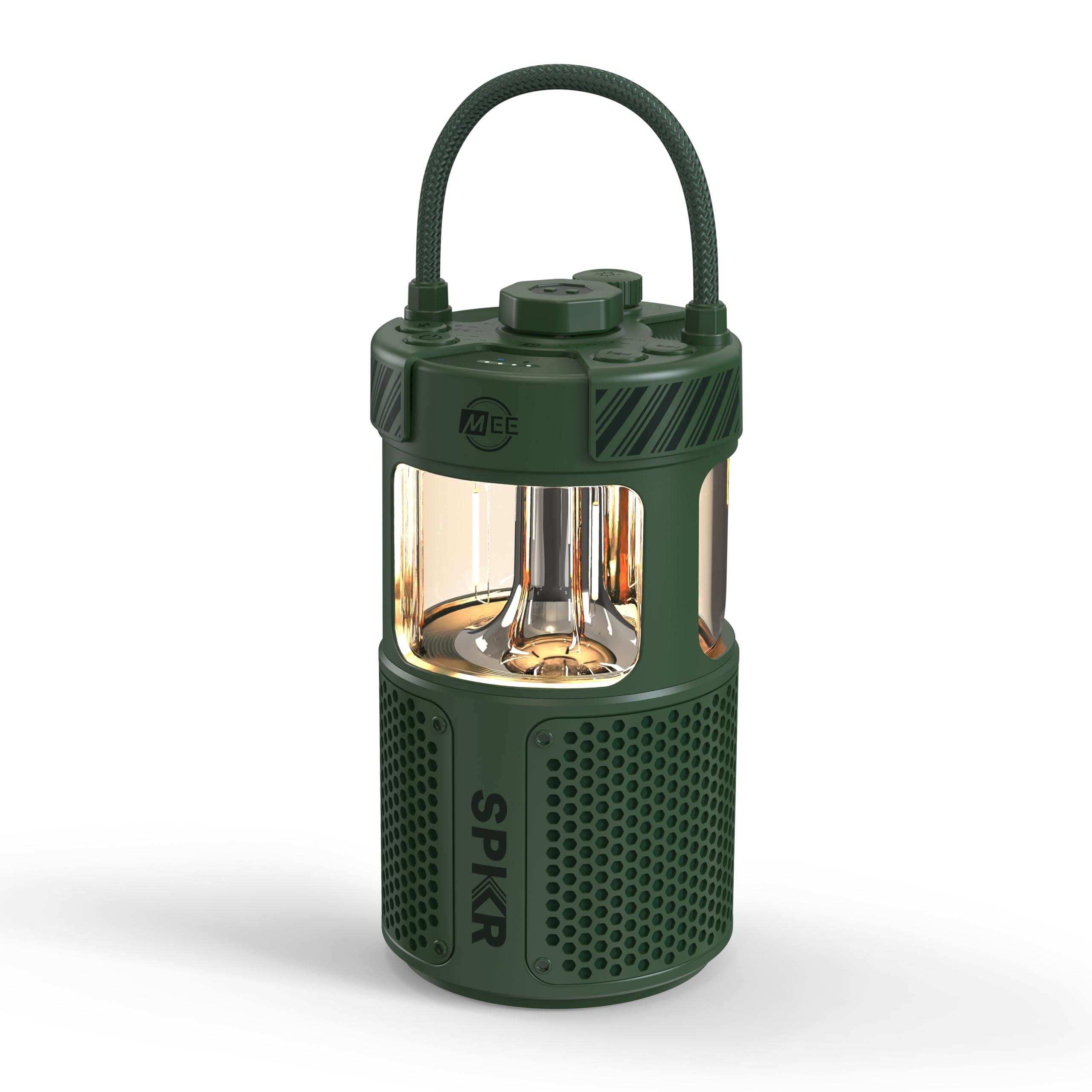 MEE audio MEE audio lightSPKR Bluetooth wireless speaker with camping lantern: 360 audio, 3 audio modes, 2 light colors & infinite brightness adjustment, IPX6 waterproof for indoor & outdoor use (Forest Green)