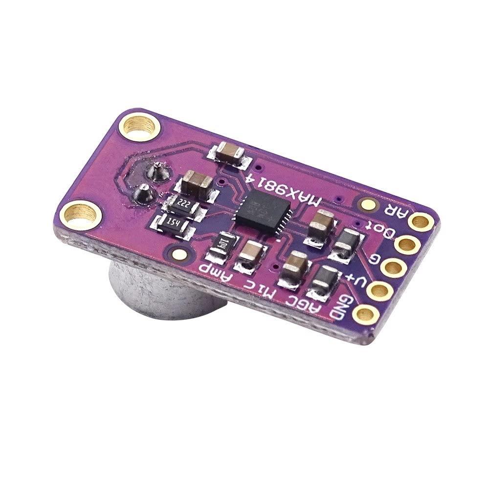 Midzooparts MAX9814 Microphone AGC Amplifier Board Module Auto Gain Control Programmable Attack and Release Ratio Low THD