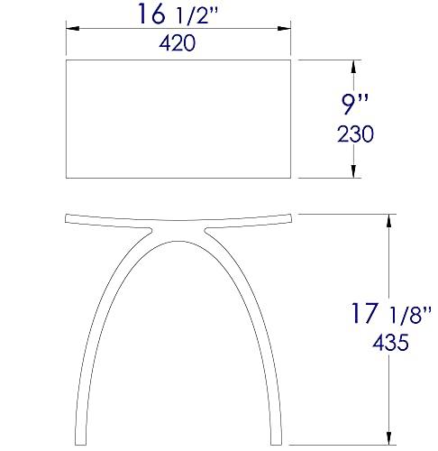 ALFI brand ALFI brand ABST77BM Bench, Black & White