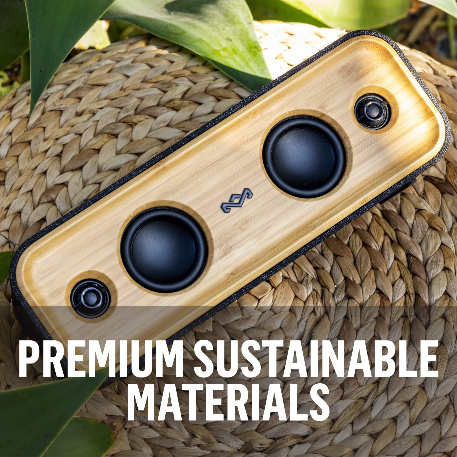 Marley House of Marley Get Together 2: Portable Speaker with Wireless Bluetooth Connectivity, 20 Hours of Playtime and Sustainable Materials, IP65 Dust and Water Resistance, Signature Black