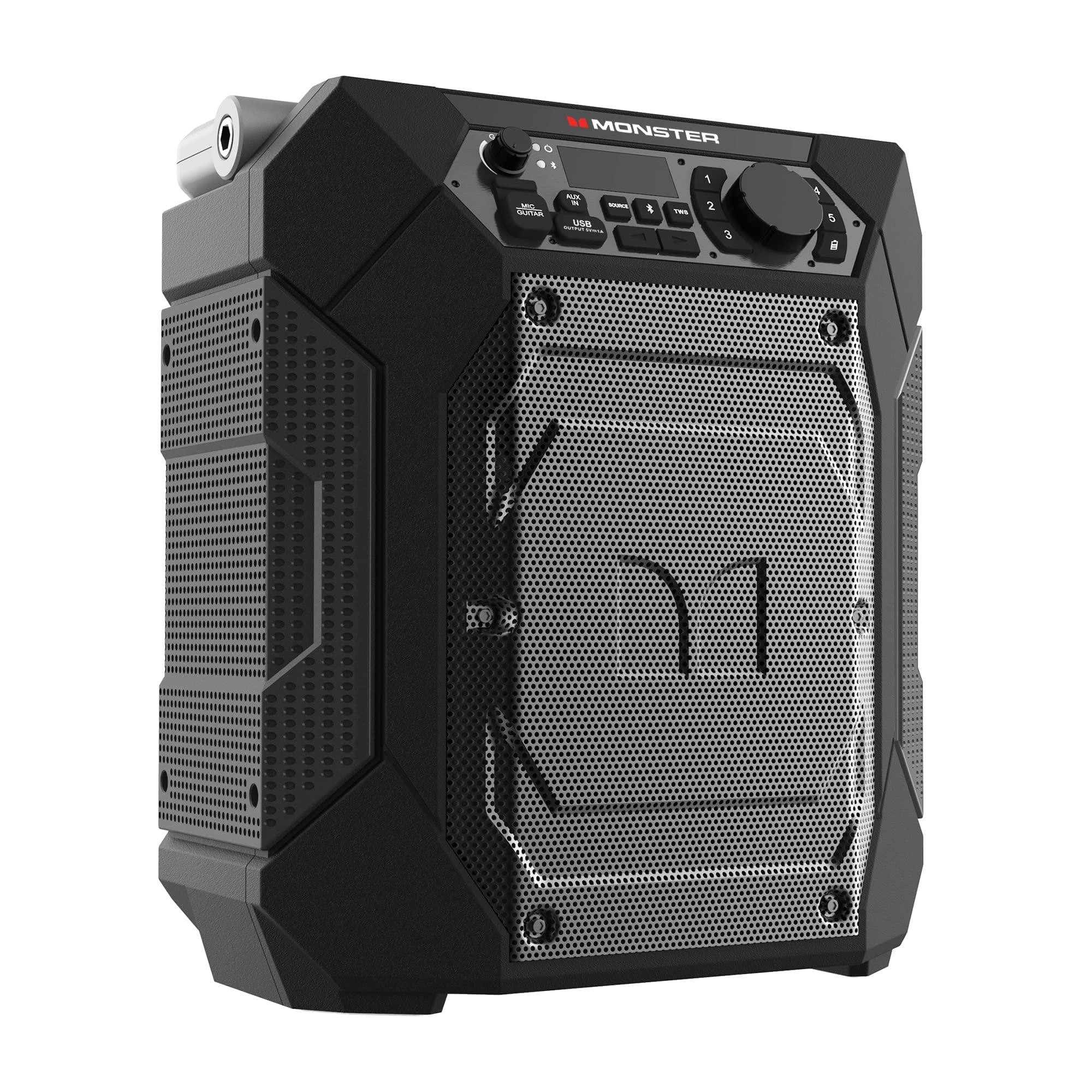 Monster Monster Rocker 270 Sport | Portable Indoor/Outdoor Wireless Speaker, 60 Watts, Up to 24 Hours Playtime, IPX4 Water Resistant, Connect to Another TWS Speaker