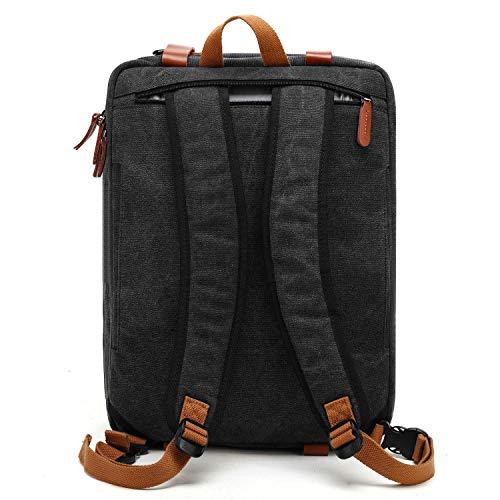 CoolBELL CoolBELL Convertible Backpack Messenger Bag Shoulder bag Laptop Case Handbag Business Briefcase Multi-functional Travel Rucksack Fits 17.3 Inch Laptop For Men/Women (Canvas Black)