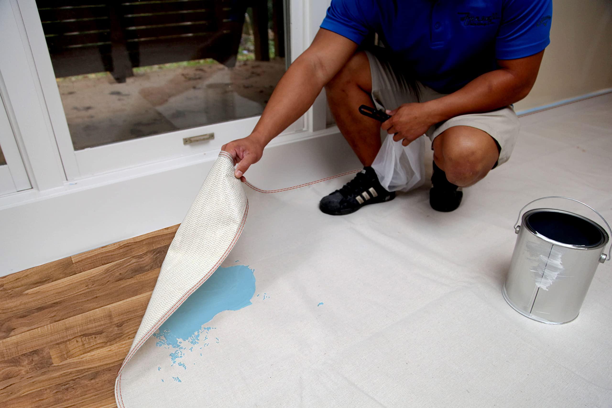 Trimaco Trimaco 04321 Stay Put Canvas Plus Drop Cloth, 9-feet x 12-feet, Beige