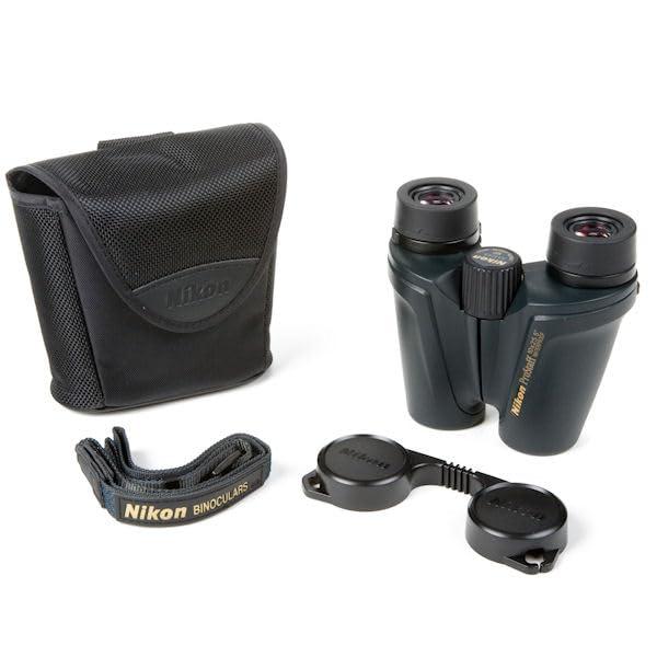 Nikon Nikon PROSTAFF 10x25 (7485) Black Binoculars Bundle with Lens Pen and Cleaning Cloth, Compact Binoculars for Adults for Hunting, Bird Watching, and Hiking Essentials, Waterproof All-Terrain