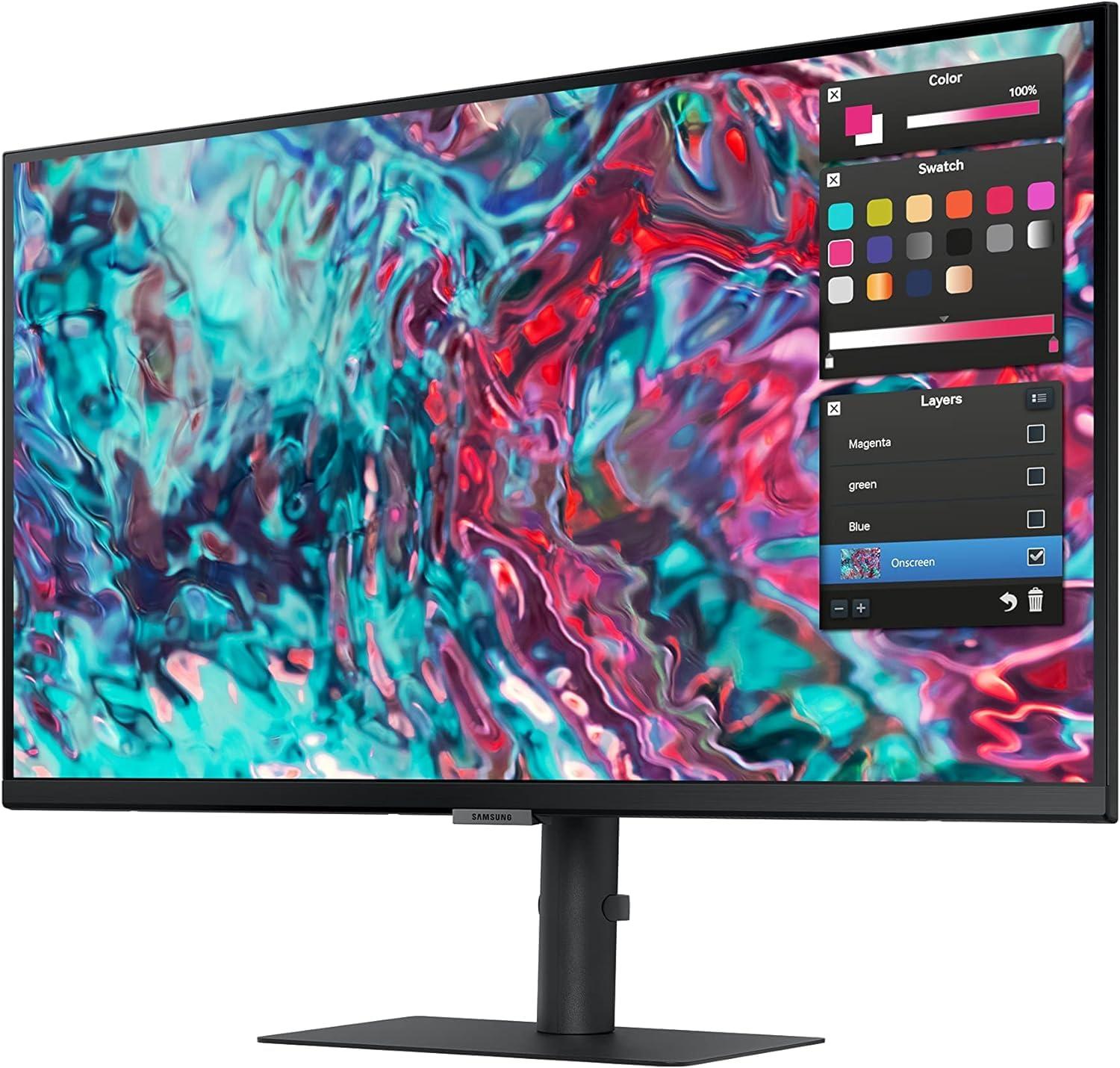 SAMSUNG SAMSUNG 27-Inch ViewFinity S8 Series 4K UHD High Resolution Monitor, IPS Panel, 60Hz, Thunderbolt 4, HDR 10+, Built-In Speakers, Height Adjustable Stand, S27B804TGN, 2022, Black