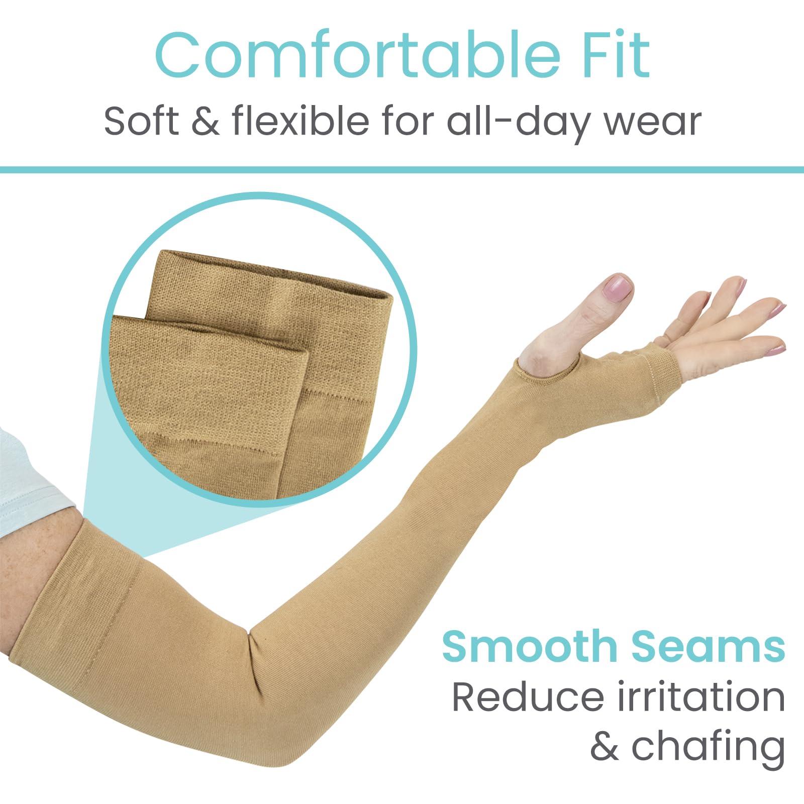 Vive Vive (2 Pairs) Arm Protectors for Thin Skin and Bruising - Protective Geri Arm Sleeve Guards for Elderly, Men & Women (Large)