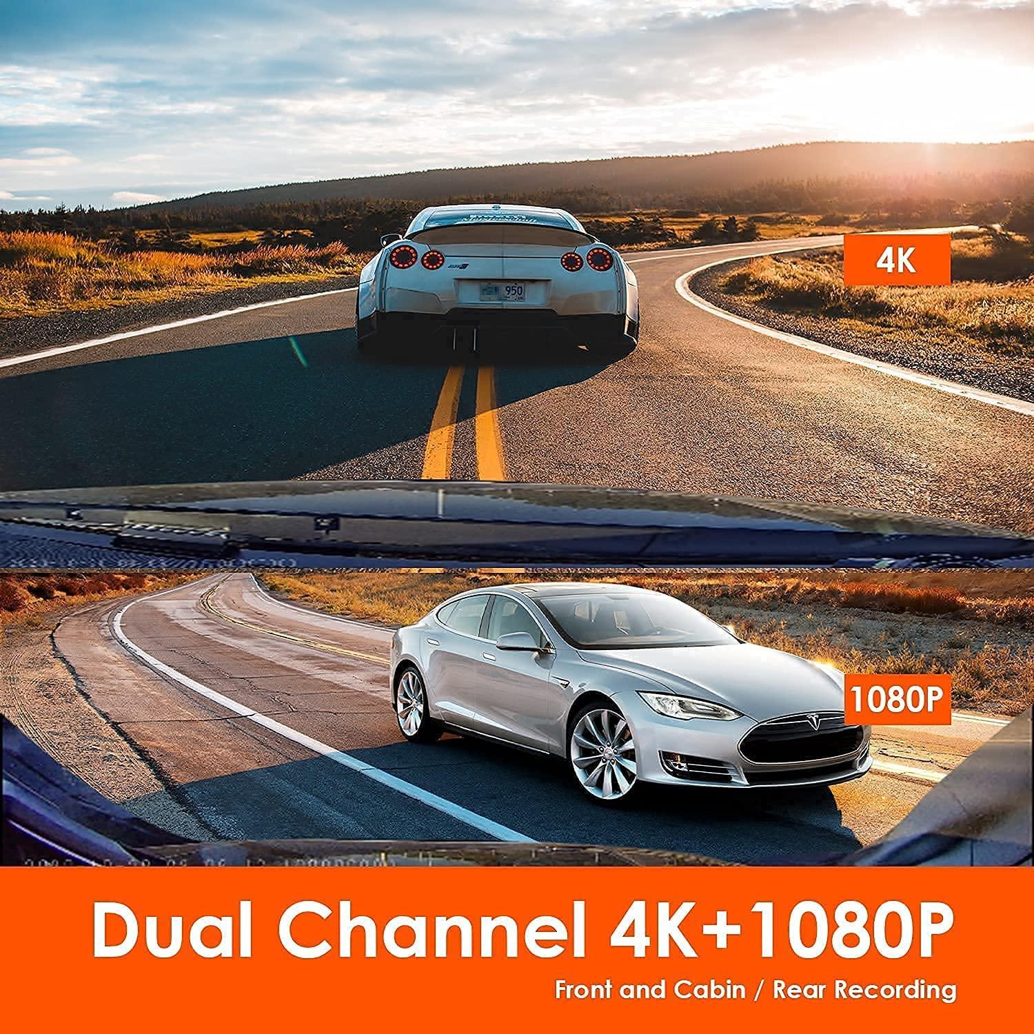 VANTRUE Bundle: Vantrue N4 Three Channel Dash Cam + Vantrue 256GB microSD Card Vantrue N4 3 Channel 4K Dash Cam, 4K+1080P Front and Rear, 1440P+1440P Front and Inside, 1440P+1440P+1080P Triple Car Camera