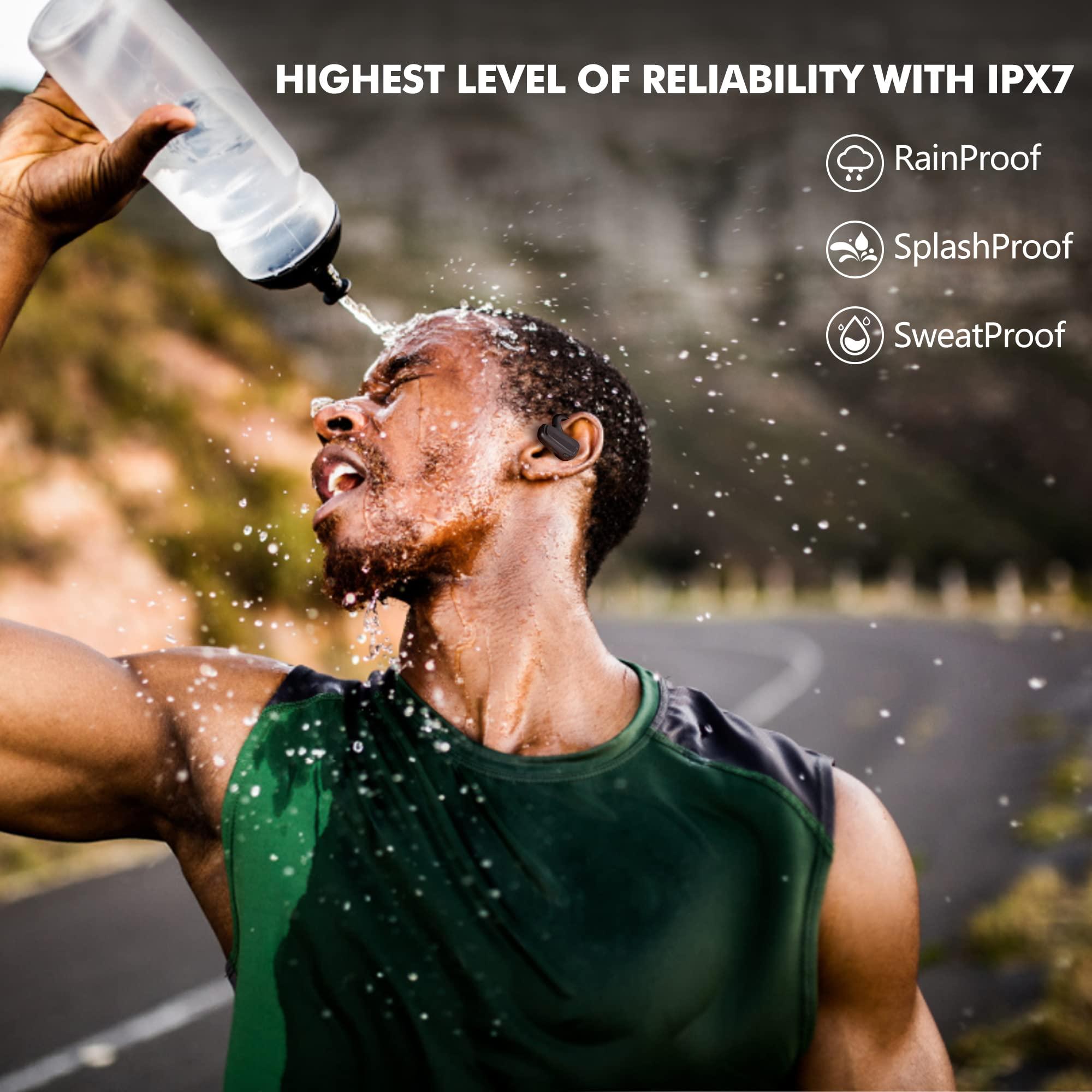 ACREO ACREO The Next Generation Open Ear Headphones, OpenBuds, True Wireless Earbuds with Earhooks, Bluetooth Workout Headphones, 18 Hours Playtime with Case, IPX7 Waterproof, Black