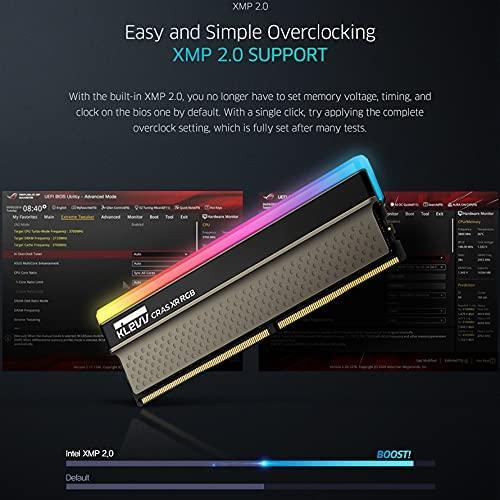 KLEVV KLEVV CRAS XR RGB DDR4 16GB (2x8GB) 3600MHz CL18 1.35V Gaming Desktop Ram Memory SK Hynix Chip XMP 2.0 Ready (KD48GU880-36A180Z)