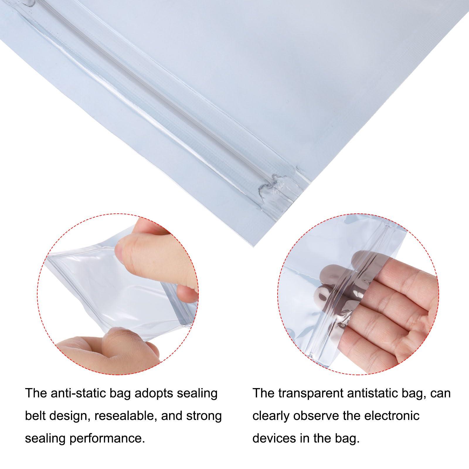 MECCANIXITY MECCANIXITY Anti Static Bags Shielding Bag 50pcs 4x8inch(10x20cm) Resealable with Labels for Hard Drive HDD SSD PCB Board