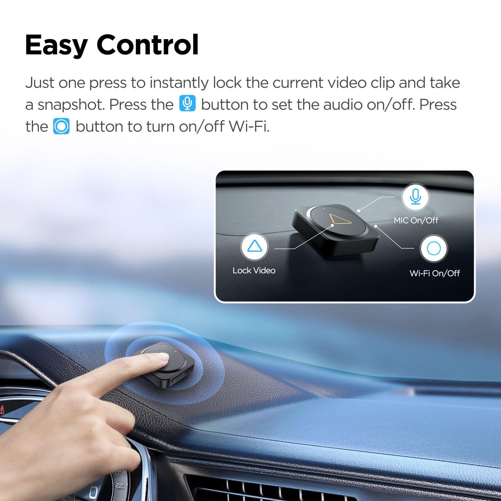 VIOFO Bundle: A119 Mini 2+Remote Control VIOFO Dash Cam A119 Mini 2, STARVIS 2 Sensor, 2K 60fps/HDR 30fps Voice Control Car Dash Camera with 5GHz Wi-Fi GPS, Night Vision 2.0, 24H Parking Mode