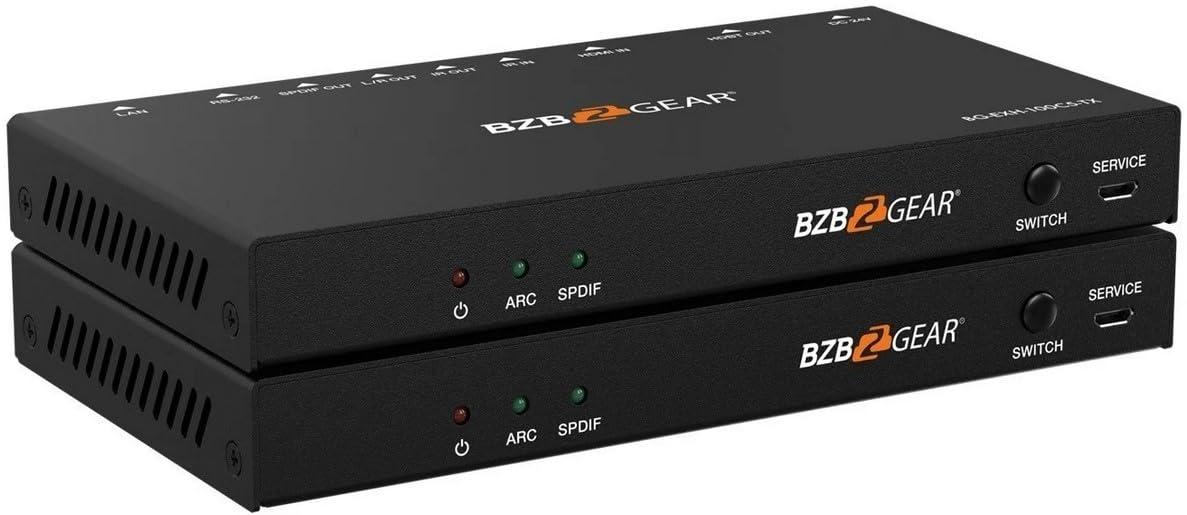 BZB GEAR BZBGEAR 4K UHD HDMI Over Ethernet Extender with IR/ARC/PoC/RS-232/Ethernet and Audio Embedding/De-embedding up to 330ft - BG-EXH-100C5