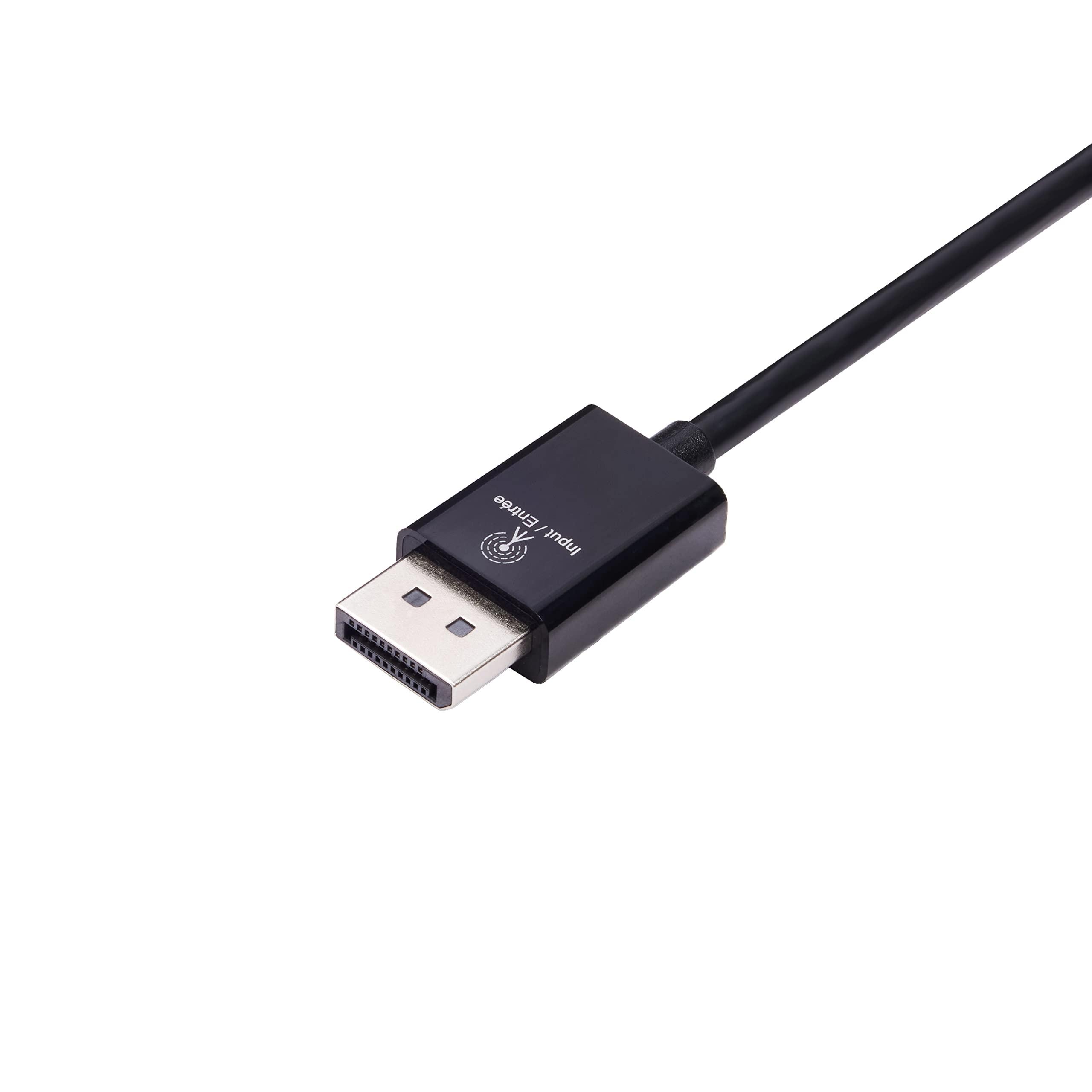 Amazon Basics Amazon Basics DisplayPort (4k@60Hz) to HDMI Female Converter (Not Compatible with a USB Port), Black, 9.25 x 0.87 x 0.47 in