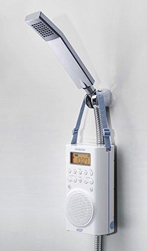 Sangean Sangean H205 Shower Radio AM/FM Waterproof, Weather Alert, Digital Tuning, White