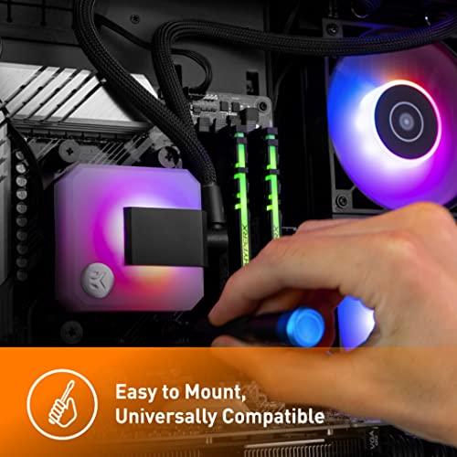 EK EK AIO 280 mm, D-RGB All-in-One CPU Water Cooler with Premium EK-Vardar High-Performance PWM Fans, Liquid Cooling, 140 mm Fan, Intel 115X/1200/2066, AMD AM4