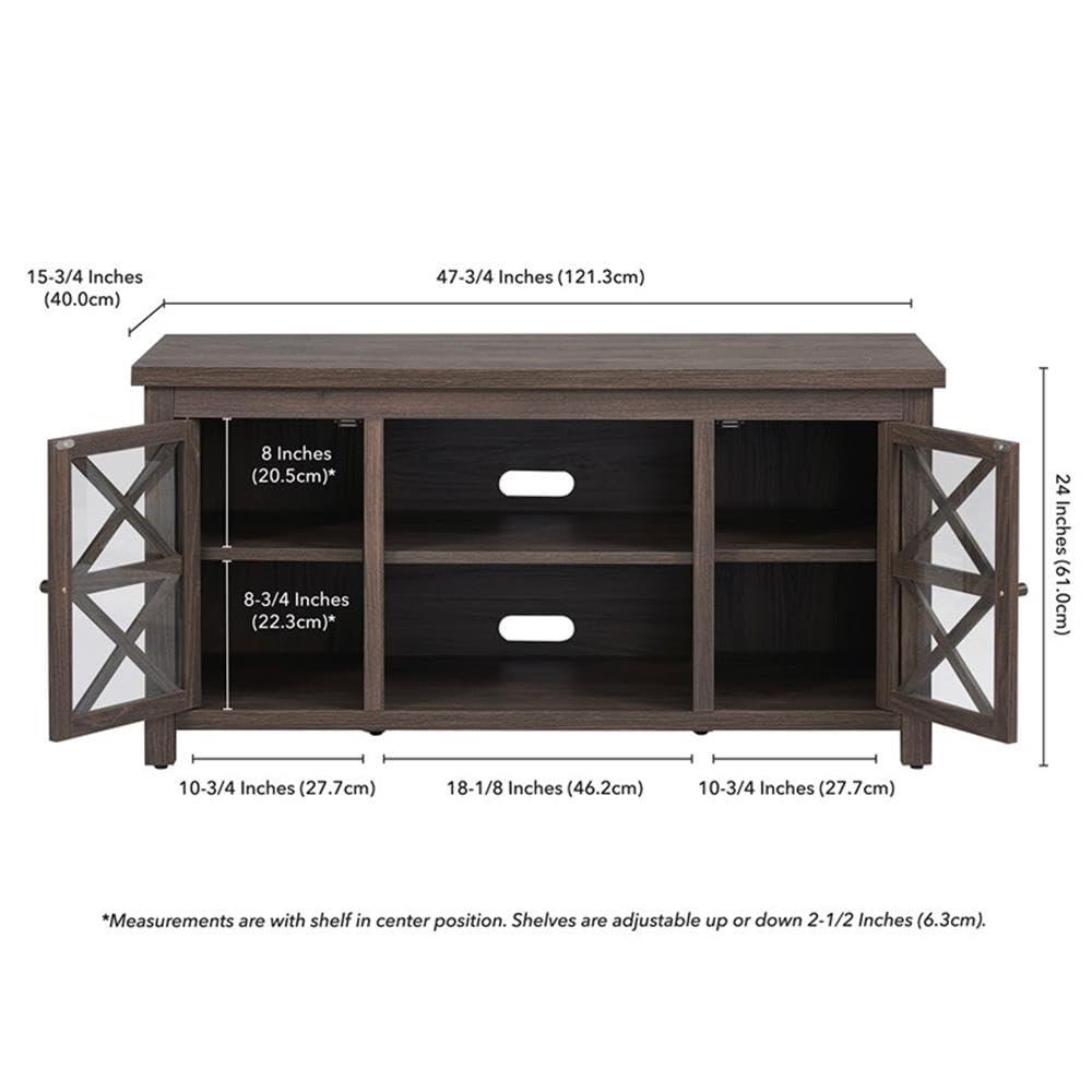 Henn&Hart Henn&Hart Rectangular TV Stand for TV's up to 55" in Alder Brown, TV Stands for the Living Room