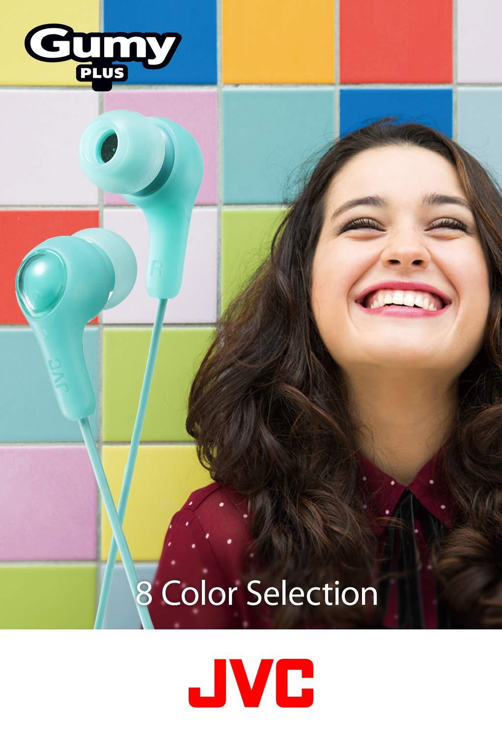 JVC JVC Gumy in Ear Earbud Headphones, Powerful Sound, Comfortable and Secure Fit, Silicone Ear Pieces S/M/L - HAFX7P Pink, 1 Count (Pack of 1)