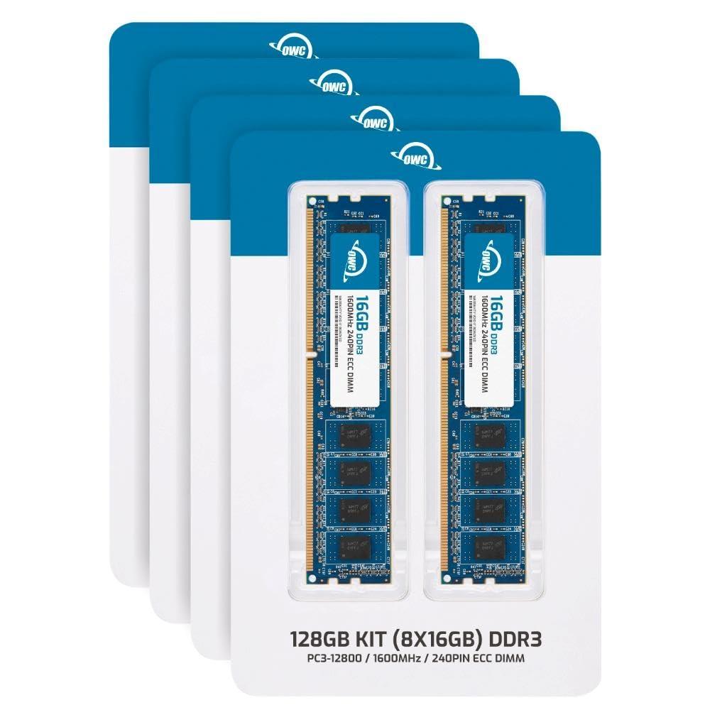 OWC OWC 128GB (8x16GB) DDR3L 1600 PC3L-12800 CL11 2Rx8 240-pin 1.35V ECC Unbuffered UDIMM Memory RAM Module Upgrade Kit for Select Desktops, Workstations, or Servers