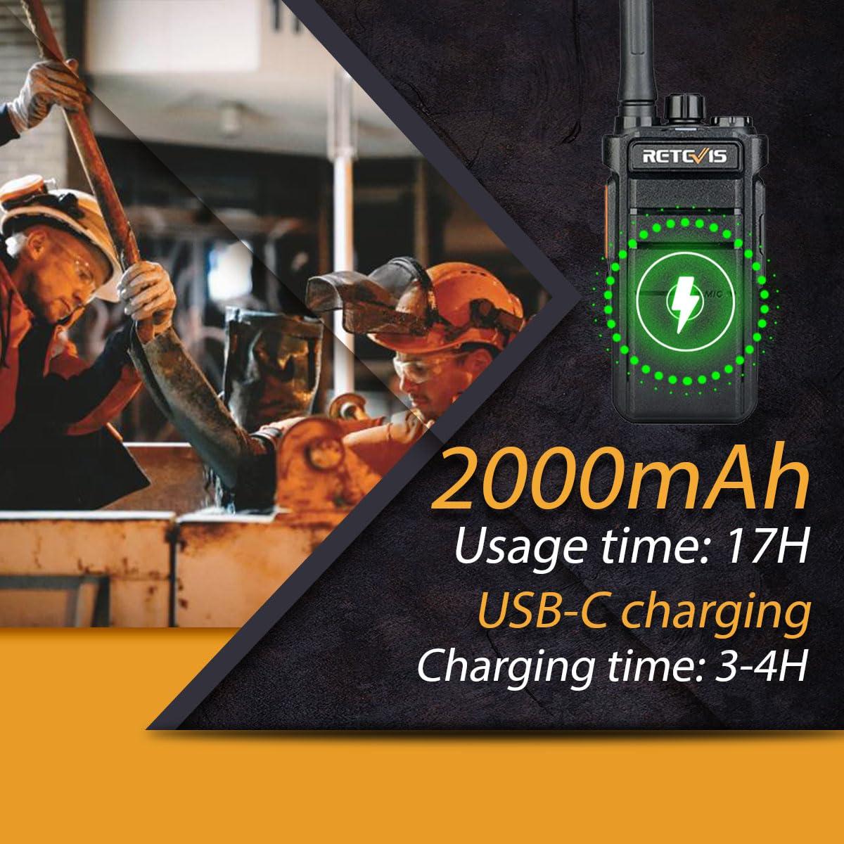 Retevis Retevis RB26 Walkie Talkie Long Range, GMRS Radio with Earpiece and Mic Set(6 Pack), Bundle with Retevis MB1 AM/FM CB Radio(1 Pack), Radios Walkie Talkies for Construction Manufacture