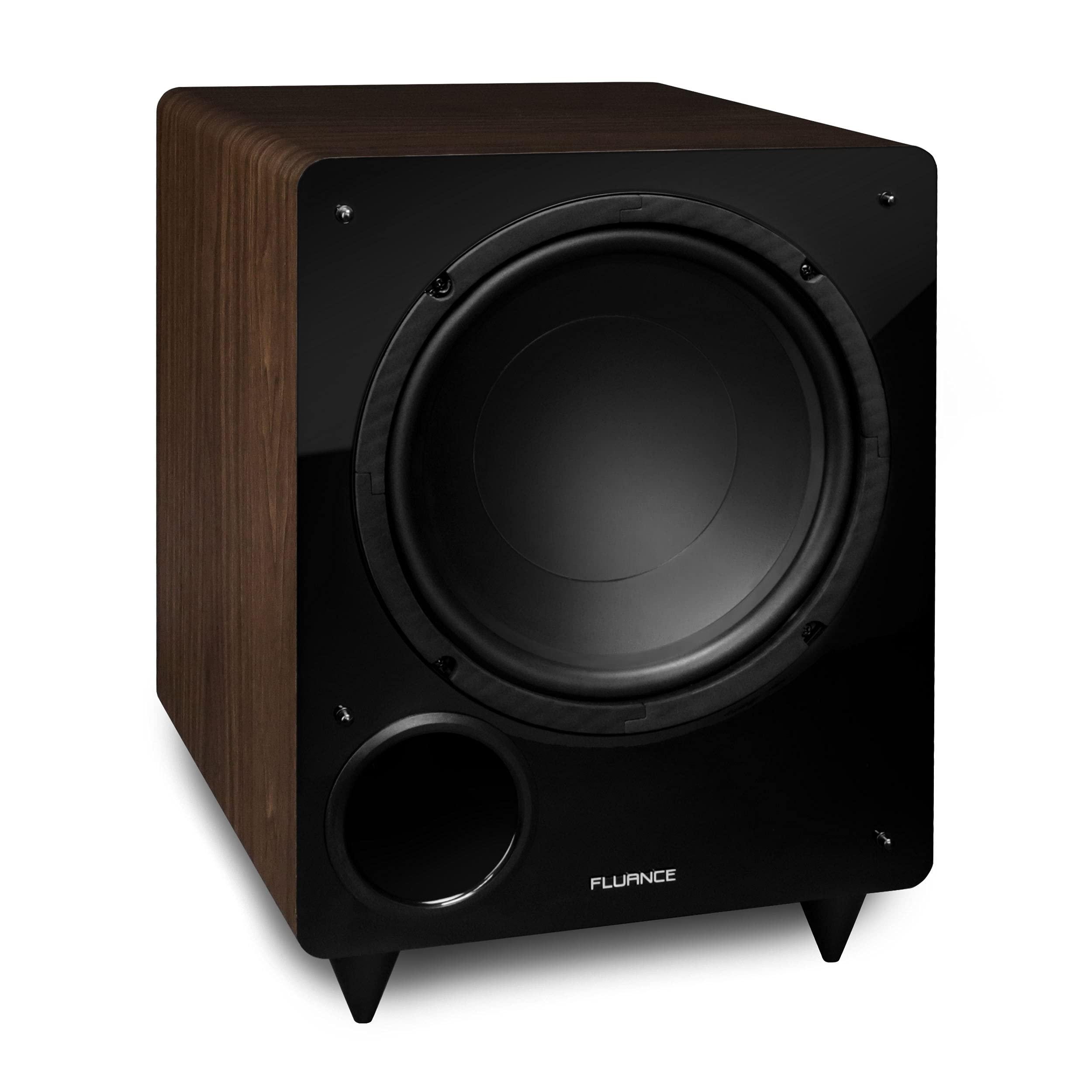 Fluance Fluance Ai61 Powered 6.5" Stereo Bookshelf Speakers and DB10 10" Low Frequency Ported Front Firing Powered Subwoofer with 15 Feet RCA Ultimate Performance Collection Subwoofer Cable (Natural Walnut)