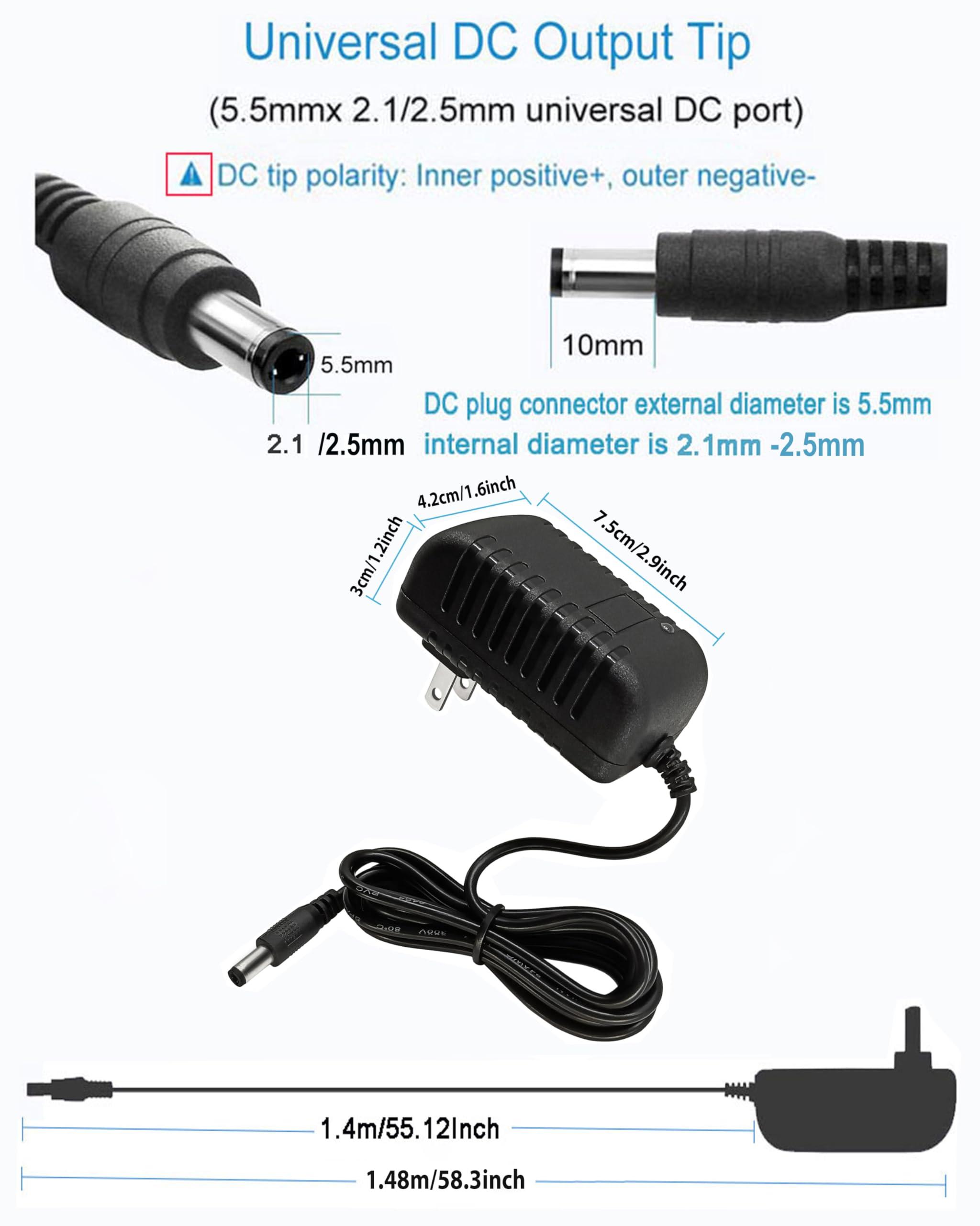 MTYTOT DC 12V 1.5A 1500mA Switching Power Supply AC DC Adapter 100-240V 50-60Hz AC to DC 12 Volt 1.5 Amp Power Adapter 5.5mm x 2.5mm/2.1mm DC Plug Connectivity (12Volt 1.5A Adapter with 10 Sizes of Tips)