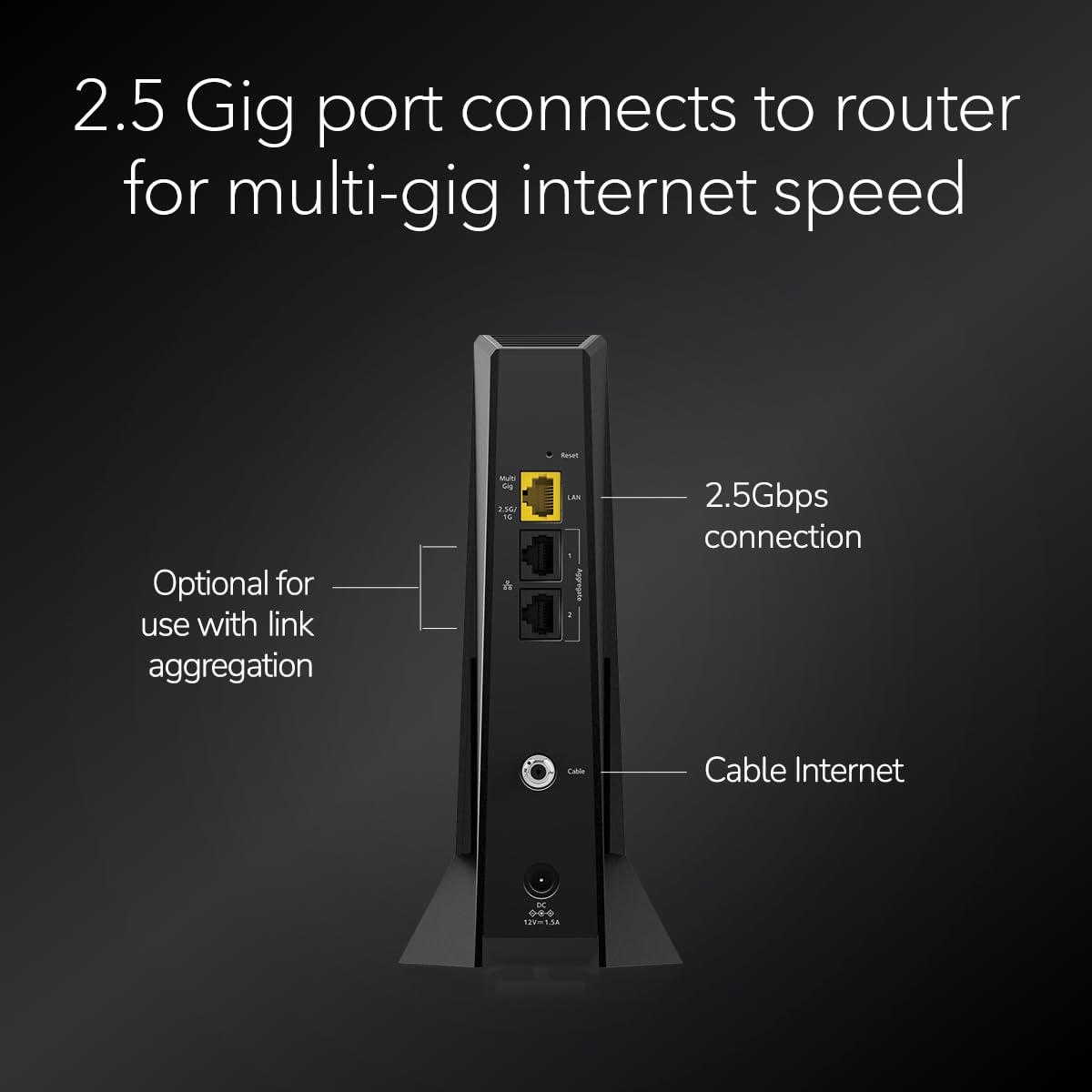 NETGEAR NETGEAR Nighthawk DOCSIS 3.1 Mid/high-Split Cable Modem (CM3000-1AZNAS) Approved for Todays Fastest Speeds - Works With all Cable Providers, Incl. Xfinity, Spectrum, Cox - Cable Plans up to 2.5Gbps