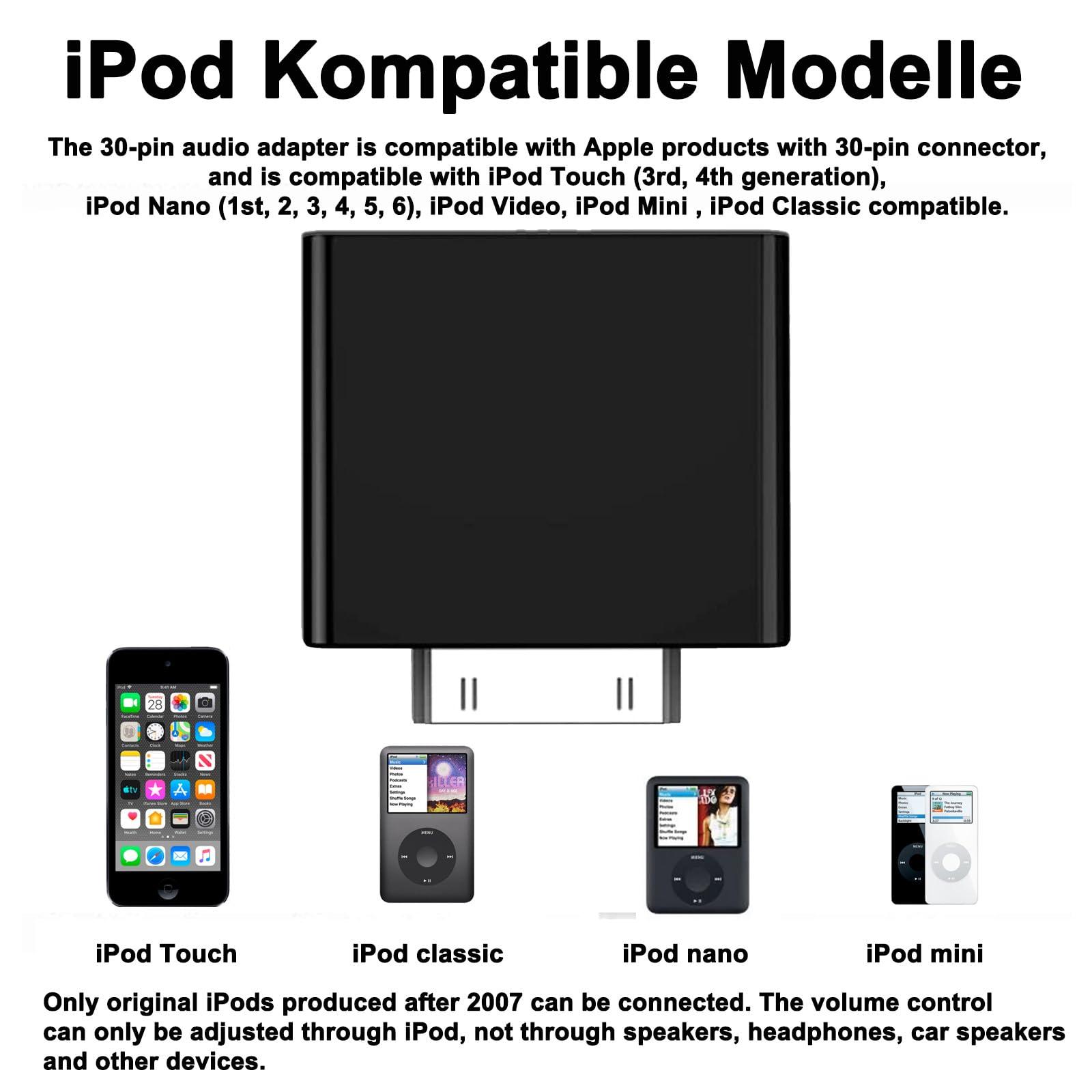 SETHDA Bluetooth Transmitter for iPod Classic, Plug-and-Play Bluetooth Adapter Connector for iPod Classic 160gb, Bluetooth Adapter Compatible with iPod Classic and iPod Nano (Black)