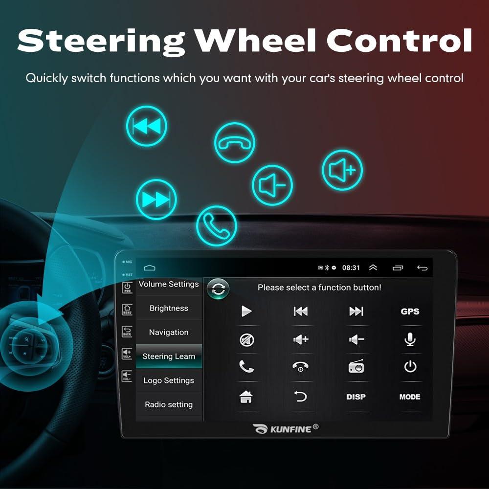 KUNFINE Kunfine Car Android Navigation Stereo GPS Radio Reverse Camera Display 9\" IPS Touchscreen Headunit Tablet Pad Media Player for Suzuki Swift 2010-2016, if Applicable Quad Core 2G+32G