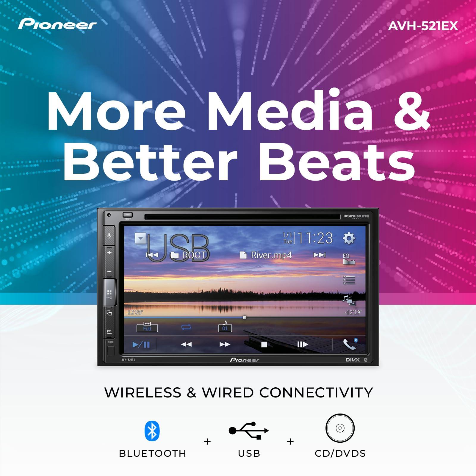 PIONEER PIONEER 6.8 AVH-521EX Multimedia Receiver - Bluetooth, CD and DVD Playback, Amazon Alexa, Rear Camera Capable