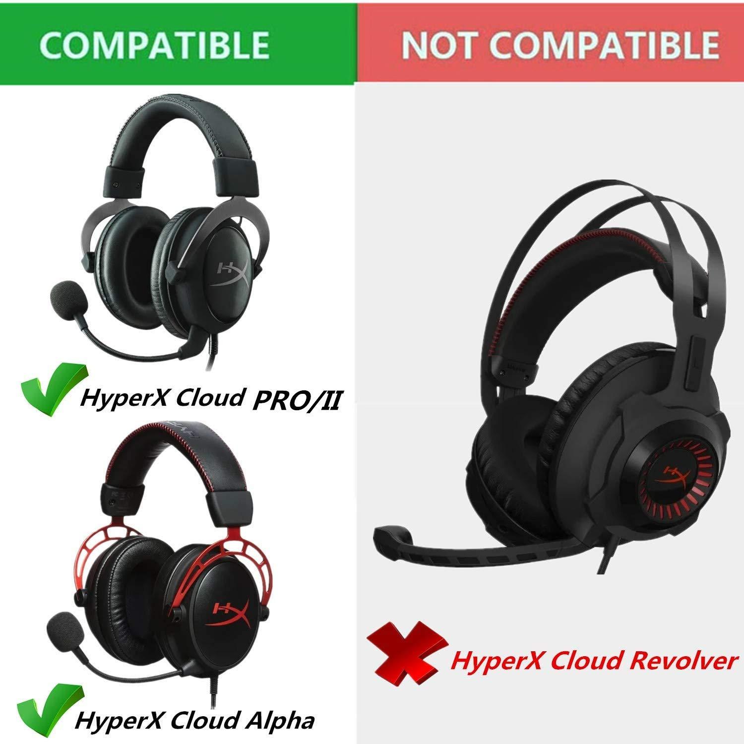 YunYiYi Replacement EarPad Cups Cushion Compatible with HyperX Cloud II Cloud Pro HyperX Cloud Alpha Headset Earmuffs Pillow (Black1)