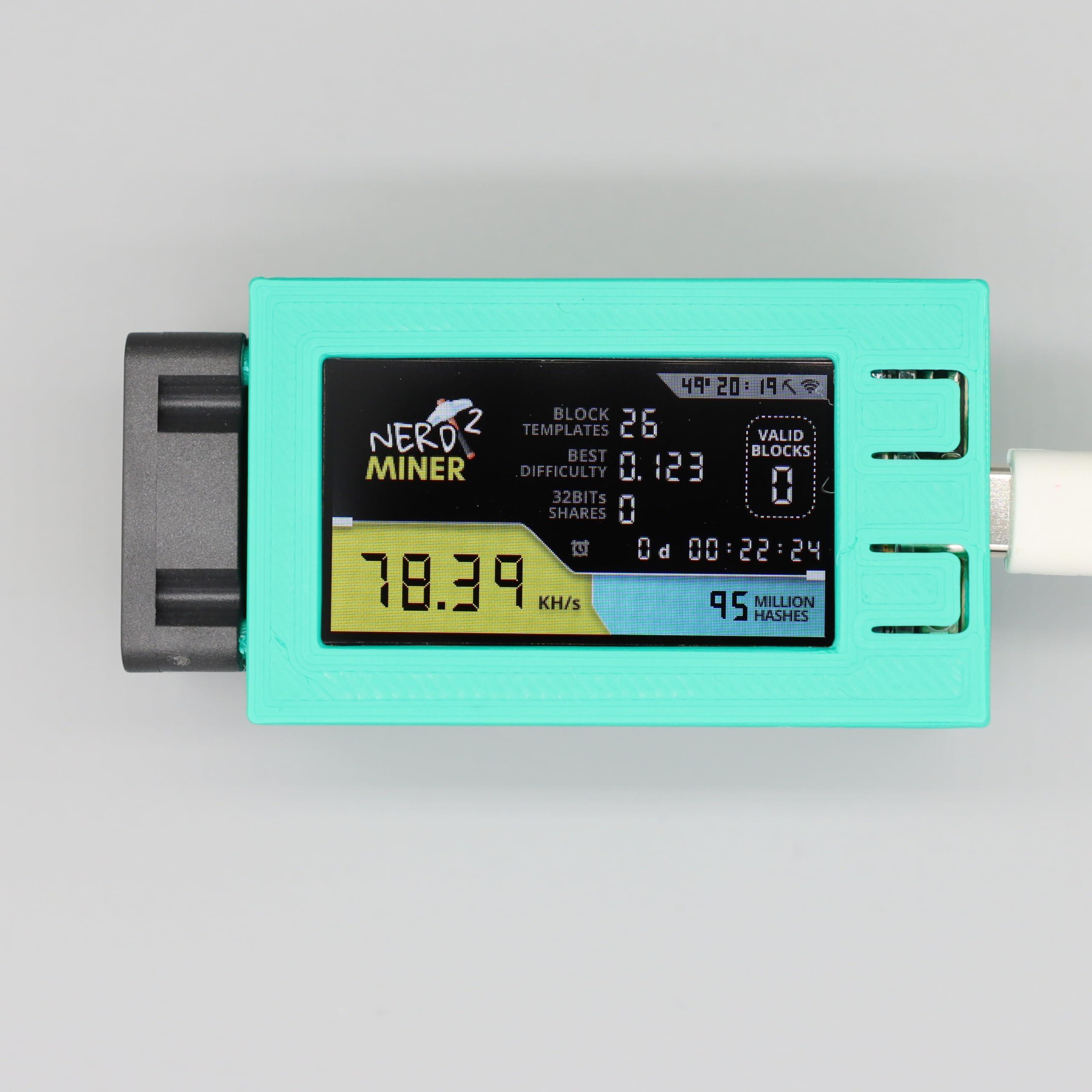 Bitmini Nerdminer V2 Pro 78KH/s Hash Rate Open Source Bitcoin Solo Miner Lottery Miner with Cooling Fan Orange Case