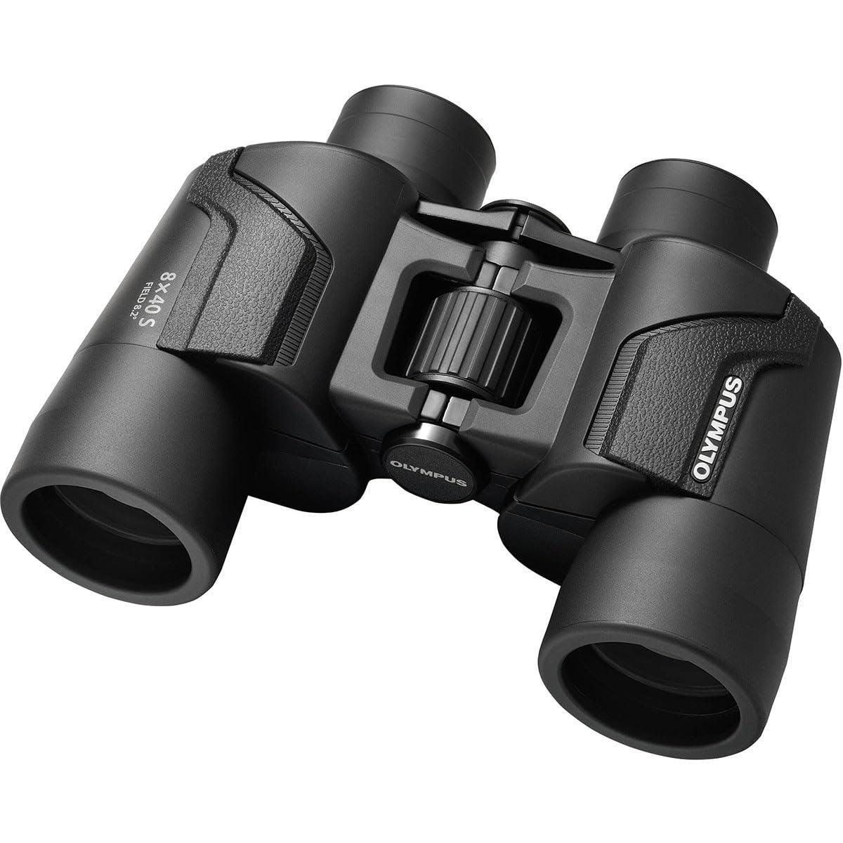Olympus OM SYSTEM 8x40 Explorer S Porro Prism Binoculars with 59.7 Degree Angle of View, Black