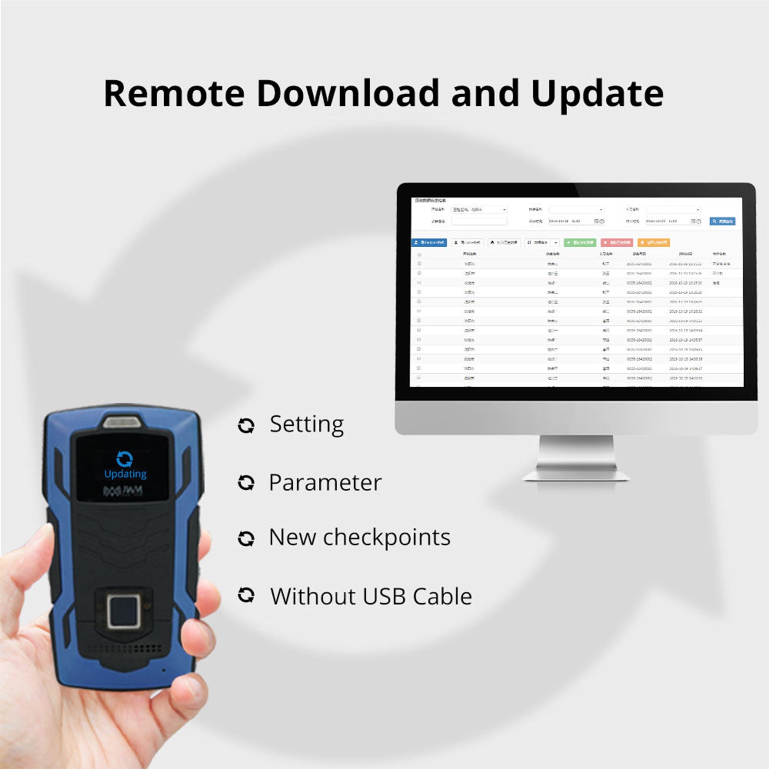 JWMGKJ JWM Guard Patrol Tour System with Fingerprint Recognition, Phone Calling, 4G Online Real-Time Patrol Checkpoint System for Hotels, Free Cloud Software