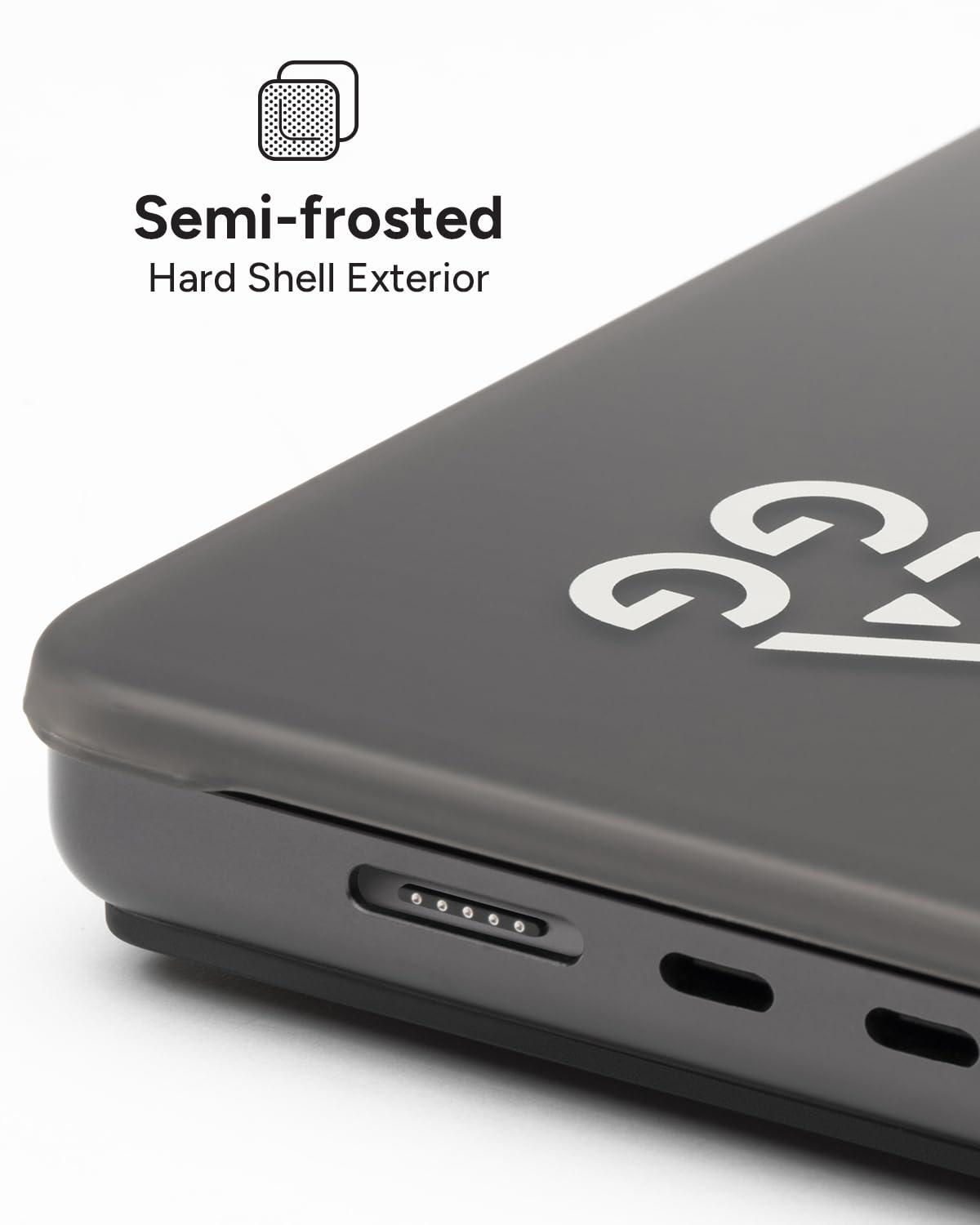 ZAGG ZAGG MacBook Protection MacBook Pro 16-inch M4/M3/M2/M1 Case Premium Two-Piece Hard-Shell Snap-on Cover with Non-Slip Grips, Durable, Lightweight, Scratch-Resistant, Frosted Finish, Smokey Black