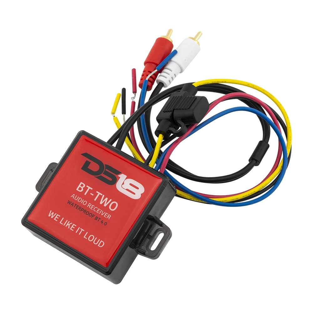 DS18 DS18 BT-Two Bluetooth Receiver - IP65 Waterproof Rated, BT 4.0, Remote Trigger Output, Stero Male RCA Output - Allows Connect & Play Integration to Your Audio Device