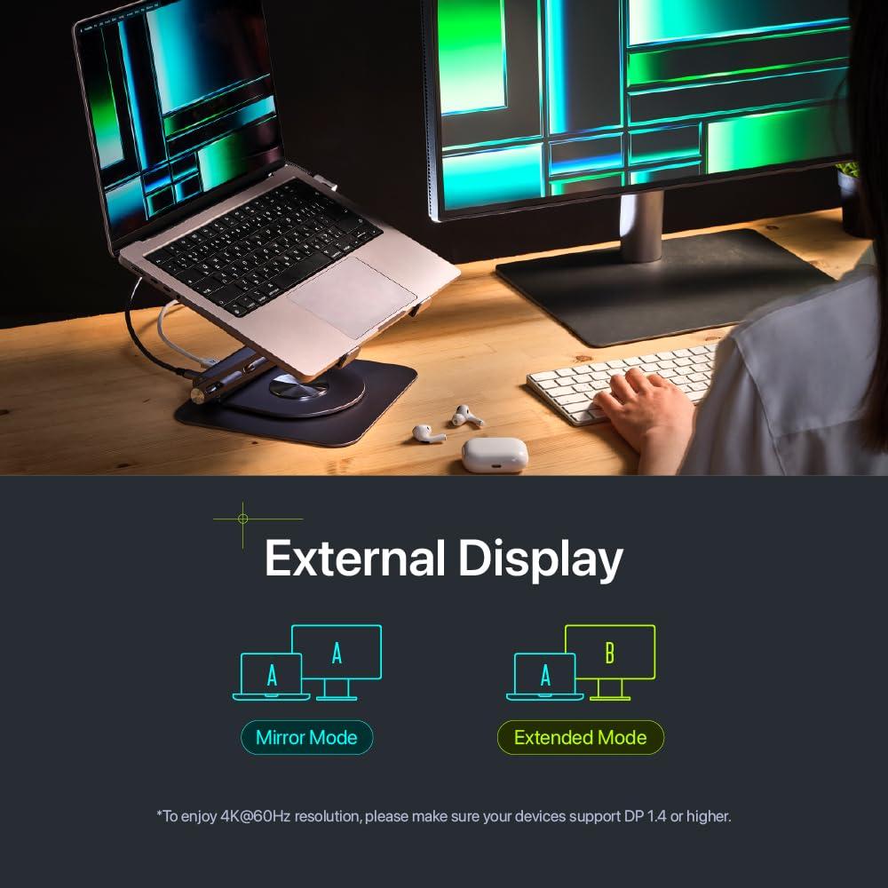 ADAM ELEMENTS ADAM elements USB-C Stand Pro/Laptop Docking Station CASA Hub Stand Pro 6in1 Multiport Stand Hub for M2/M1 Mac, iPad & Laptop Series- USB-C Host, USB-A x2, USB-C PD, HDMI, RJ45