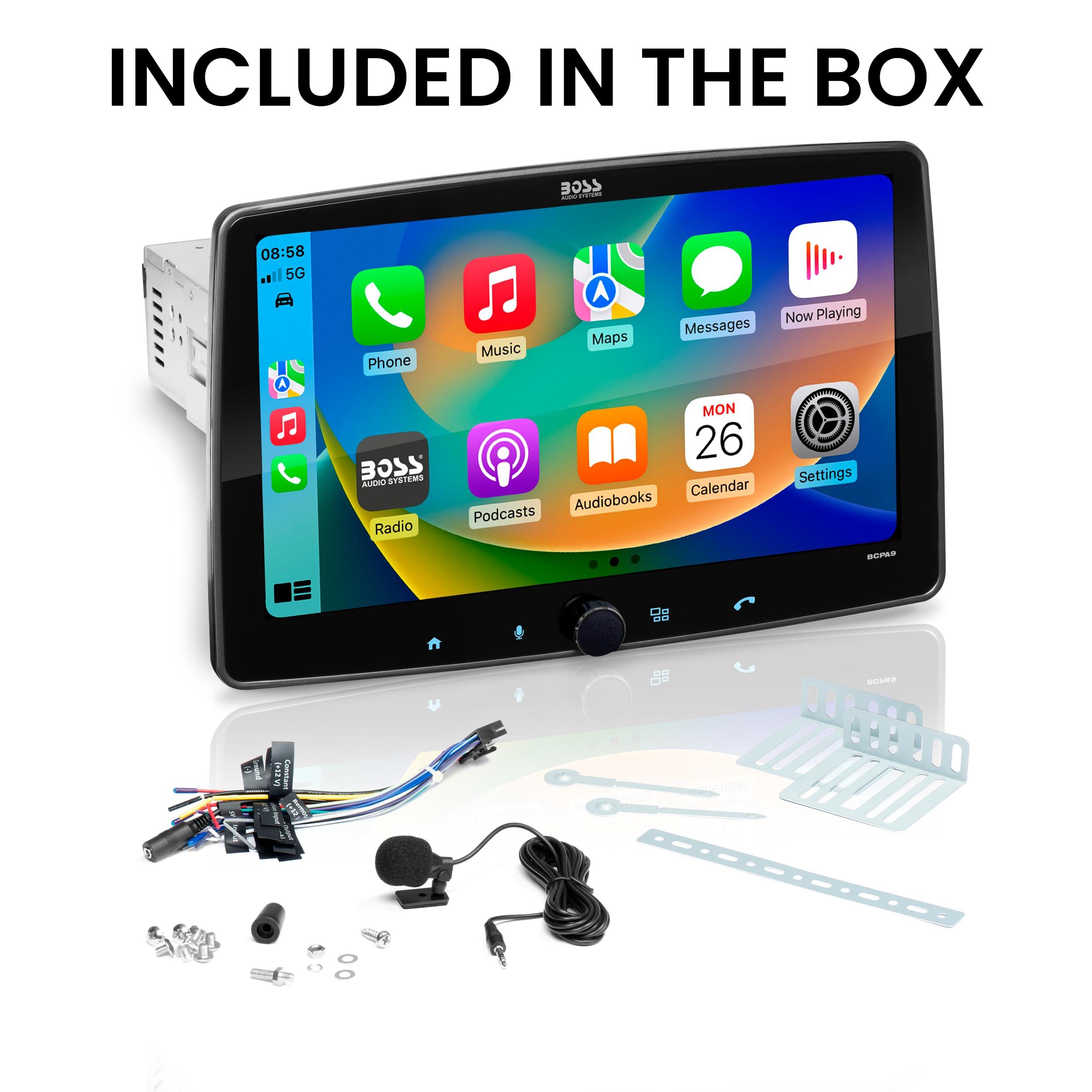 BOSS Audio Systems BOSS Audio Systems BCPA9 Single DIN Car Stereo Wireless Apple CarPlay, Android Auto, 9 Inch Touchscreen, Bluetooth, AM/FM Radio Receiver