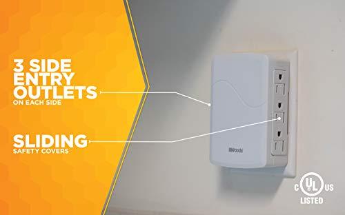 Woods Woods 41261 Space Saving Wall Adapter, 6 Side Entry Outlets