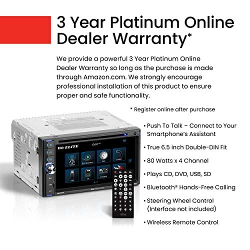 BOSS Audio Systems BOSS Audio Systems Elite BV765B Car Stereo - 6.5 Inch Double Din, Touchscreen, Bluetooth Audio and Calling, AM/FM Radio Receiver, CD DVD Player, USB, SD