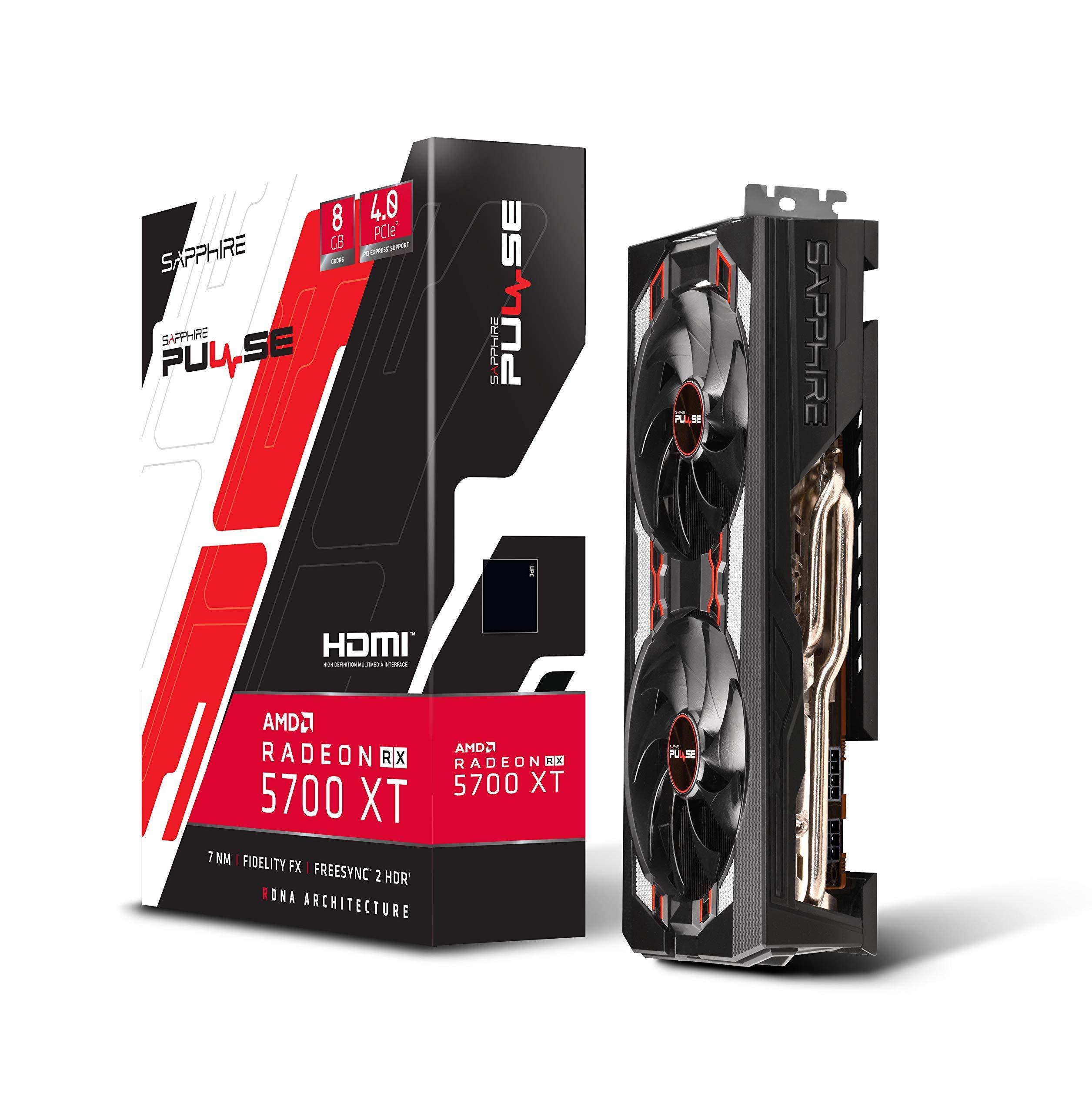 Sapphire Sapphire Technology 11293-01-20G Radeon Pulse RX 5700 Xt 8GB GDDR6 HDMI/ TRIPLE DP OC w/ Backplate (UEFI) PCIe 4.0 Graphics Card (Renewed)