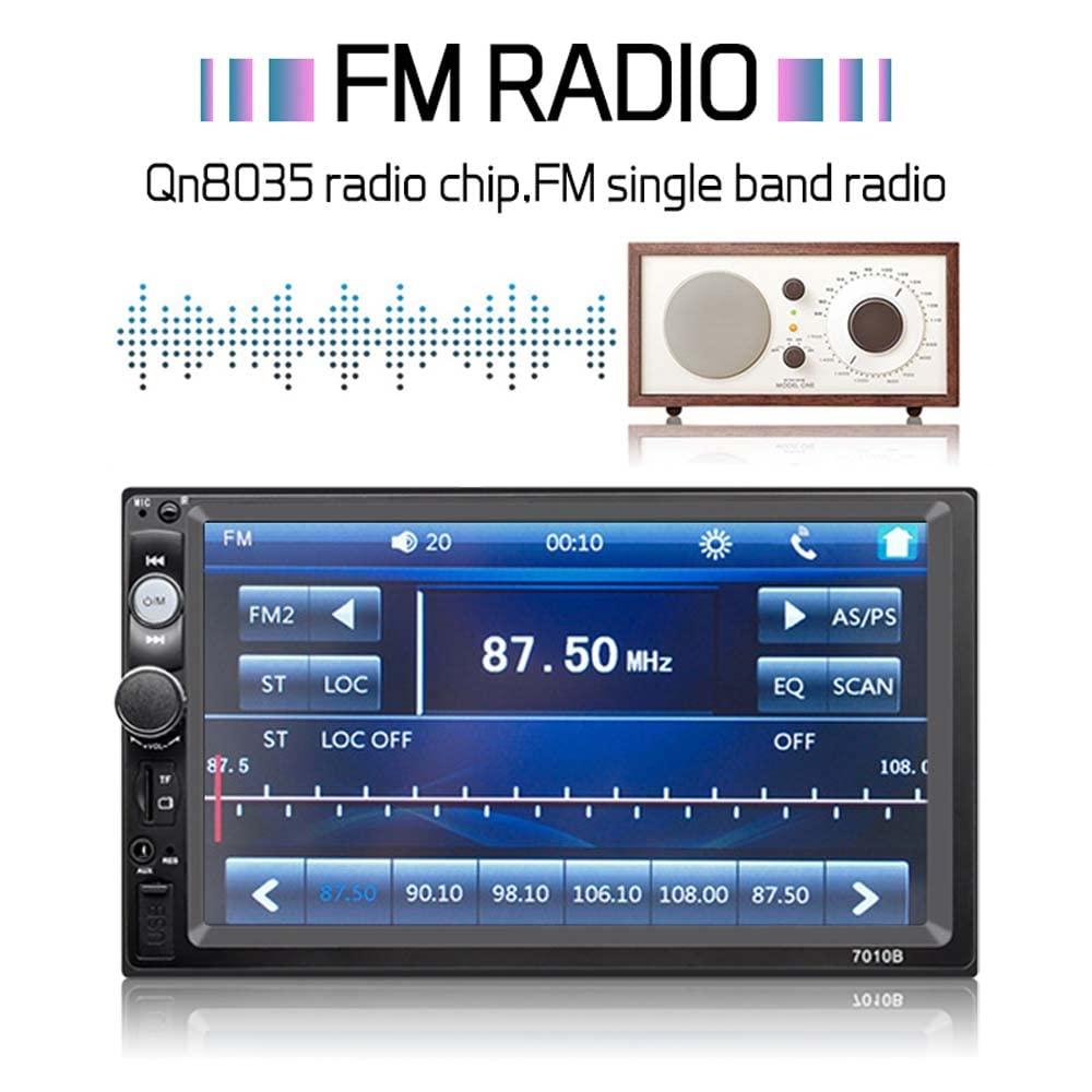 wepeculior 12V Double Din 7010B 7'' inch Car Stereo Radio Head Unit Mirror Link Compatiable with iPhone Android MP5 Player Bluetooth 4.0 USB AUX TF Card FM ISO Connector