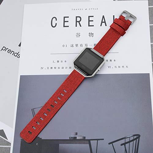 Bangyee Compatible with Fitbit Blaze Bands Women Men, Woven Nylon Bands Canvas Quick Release Replacement Watch Band Wristbands Accessory Straps Bracelet Fit for Fitbit Blaze Smartwatch (Red)